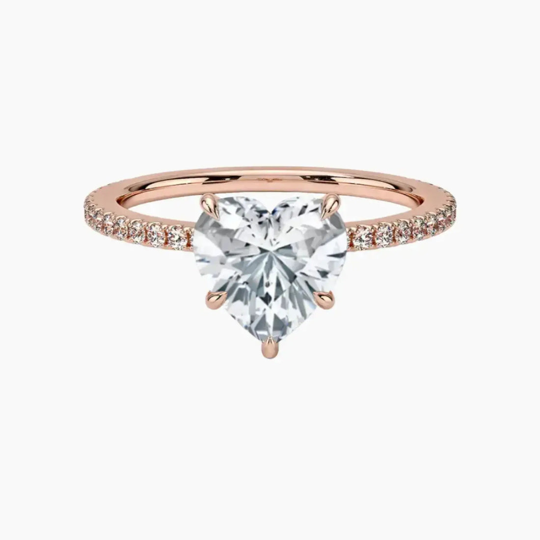 Adalia Heart Designer Diamond Ring Setting in 18K Rose Gold