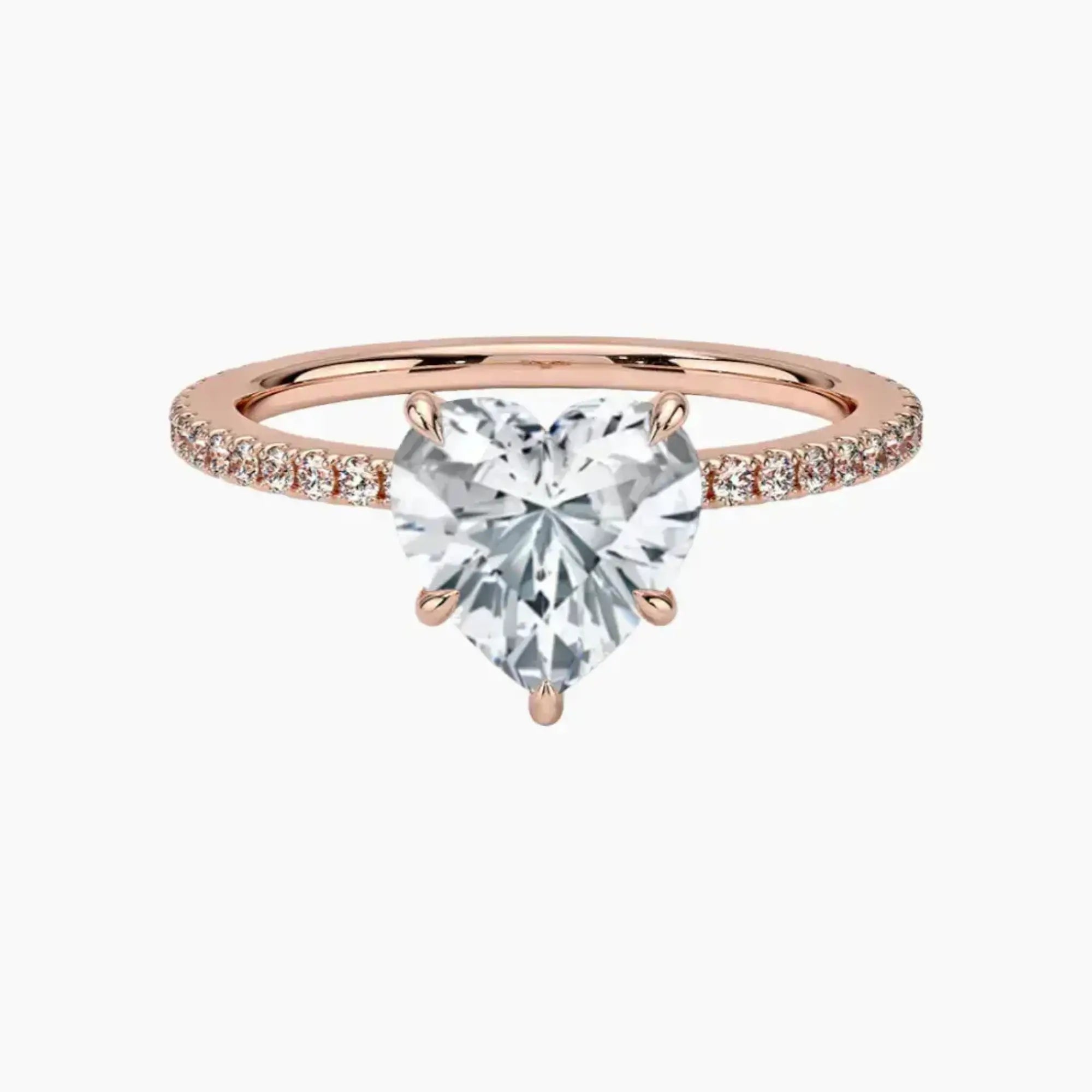 Adalia Heart Designer 1 Carat Lab Grown Diamond Engagement Ring in 14K Yellow Gold