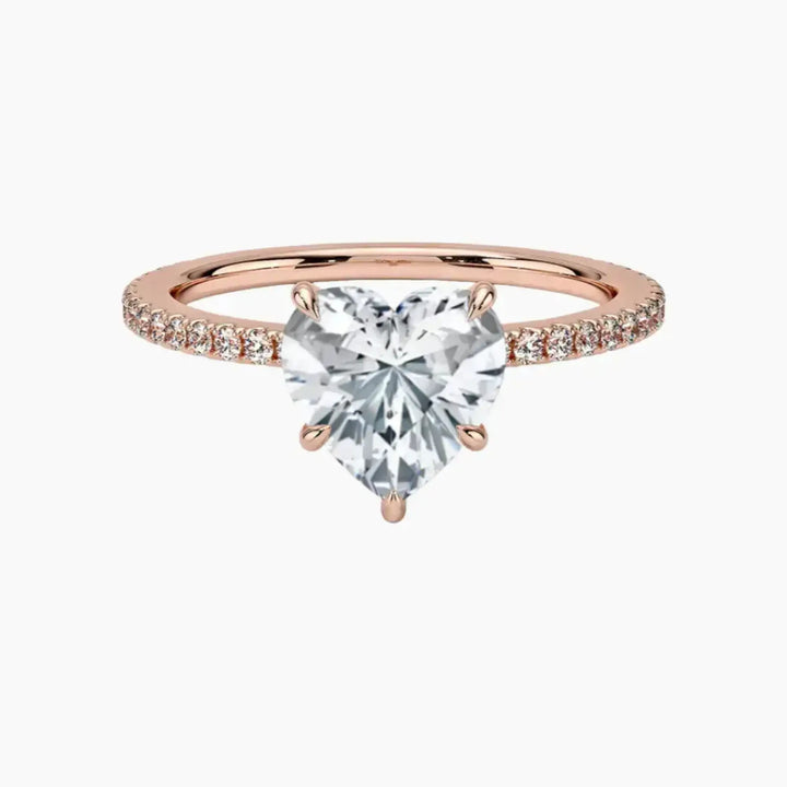 Adalia Heart Designer 1 Carat Lab Grown Diamond Engagement Ring in 14K Rose Gold