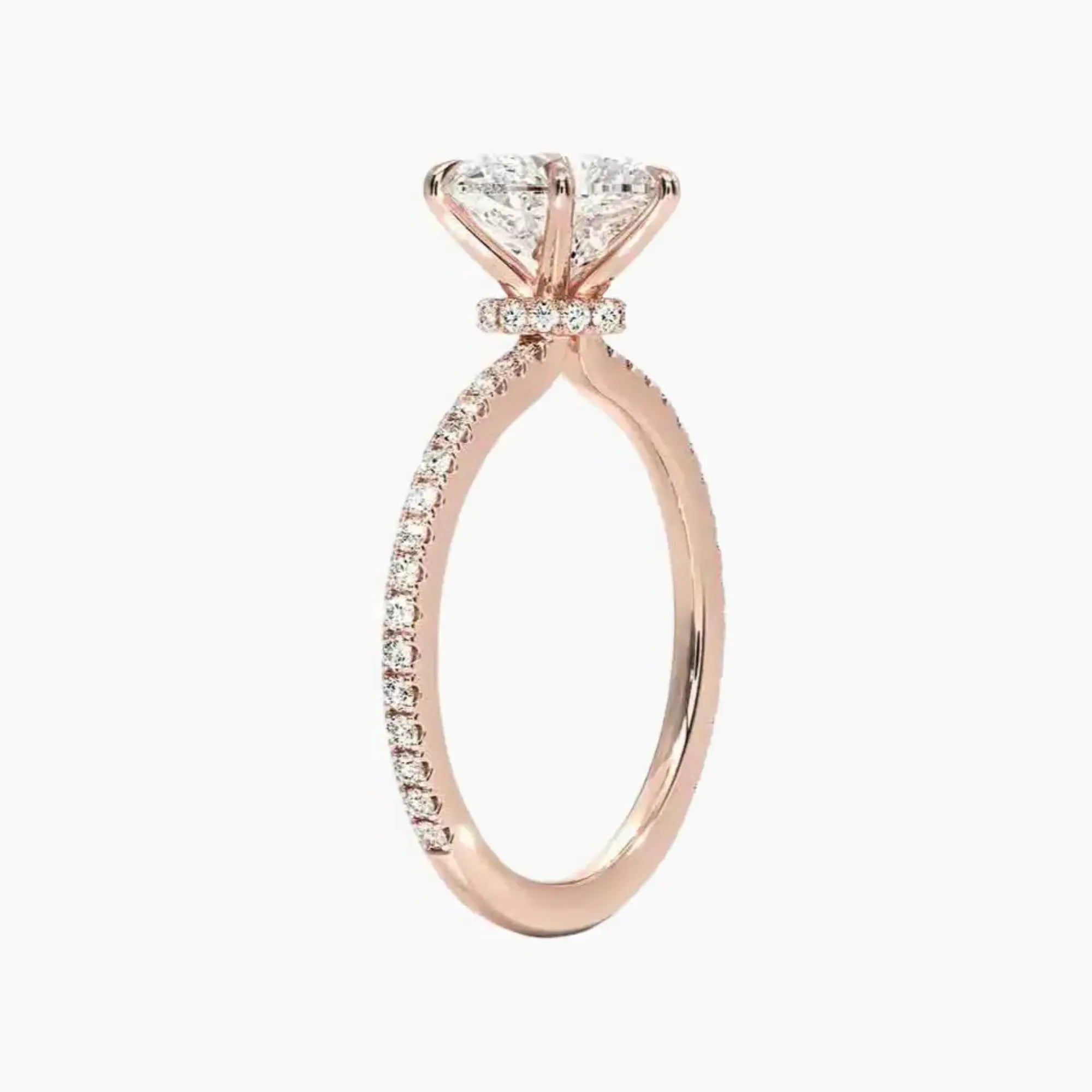 Adalia Heart Designer 1 Carat Lab Grown Diamond Engagement Ring in 18K Rose Gold