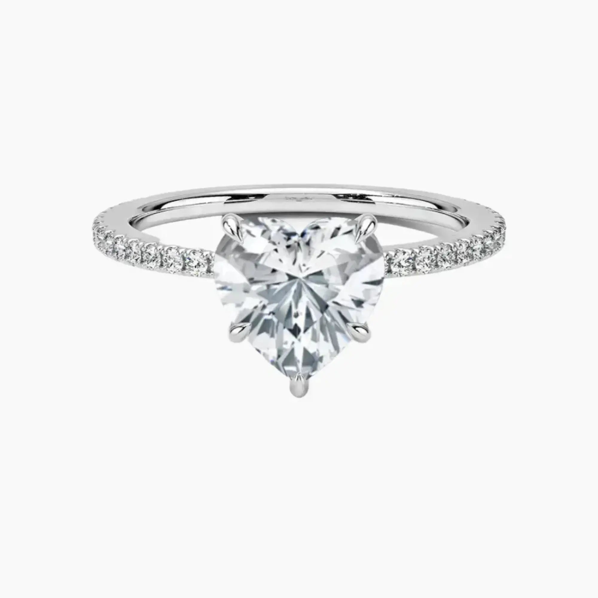 Adalia Heart Designer 2 Carat Lab Grown Diamond Engagement Ring in 18K White Gold