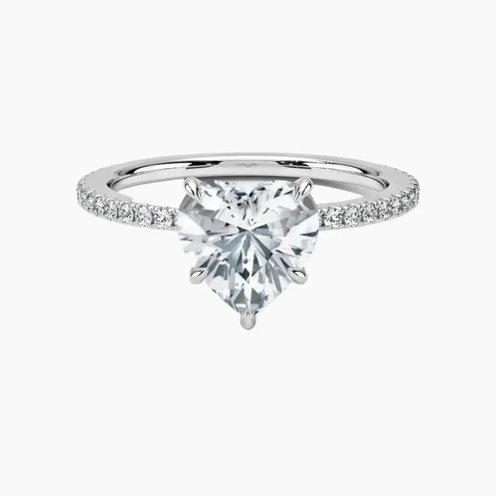 Adalia Heart Designer 3 Carat Lab Grown Diamond Engagement Ring in 18K White Gold