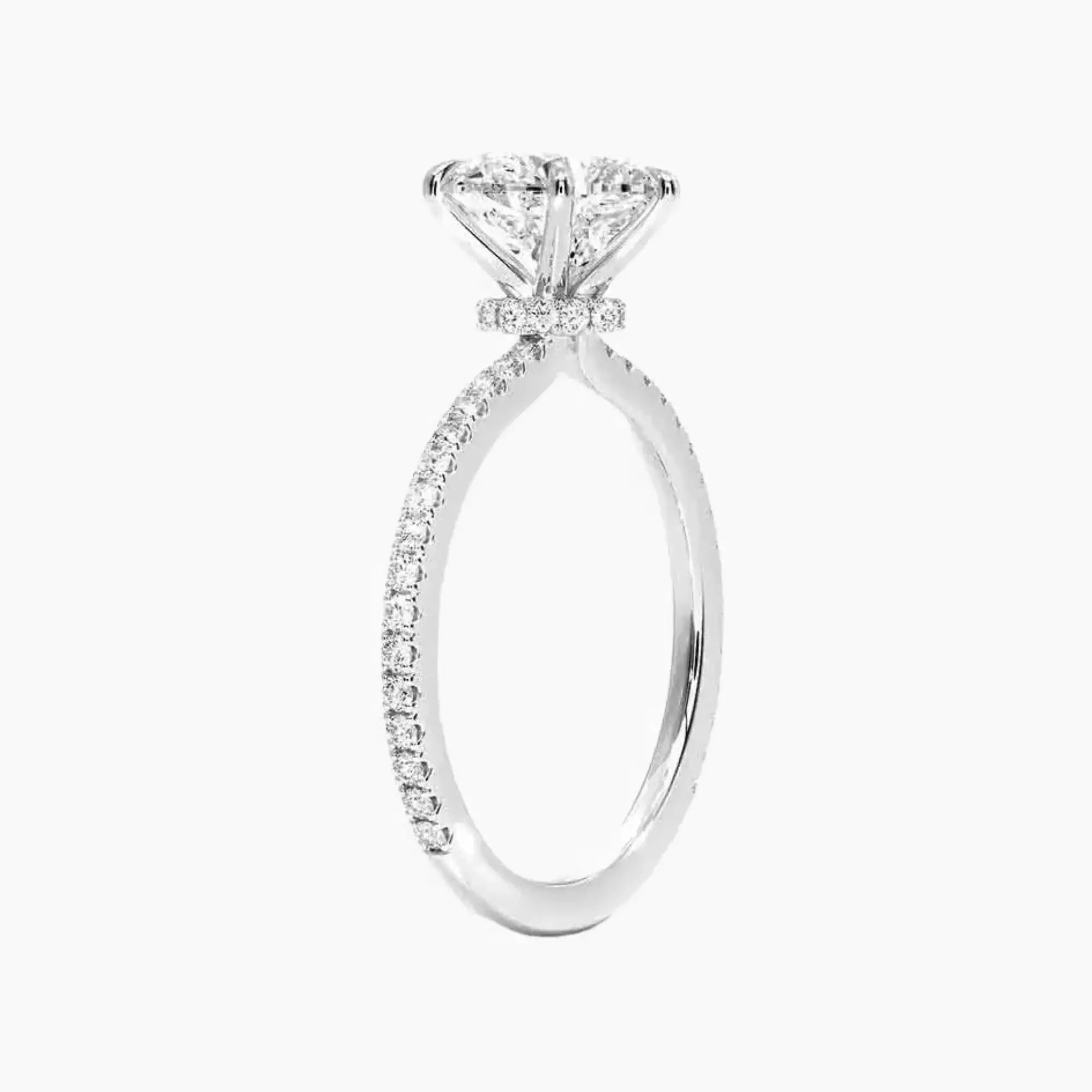 Adalia Heart Designer 1.5 Carat Lab Grown Diamond Engagement Ring in 14K Rose Gold