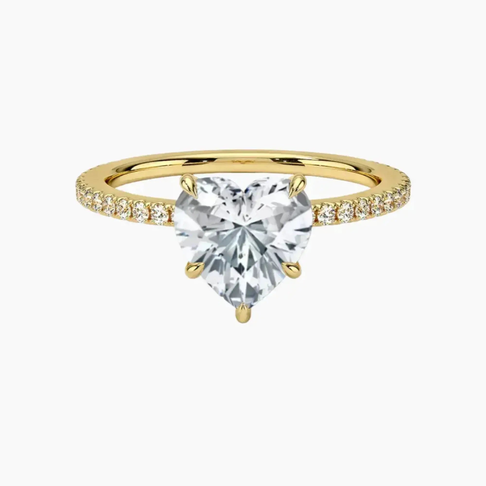 Adalia Heart Designer 2 Carat Lab Grown Diamond Engagement Ring in 14K Yellow Gold