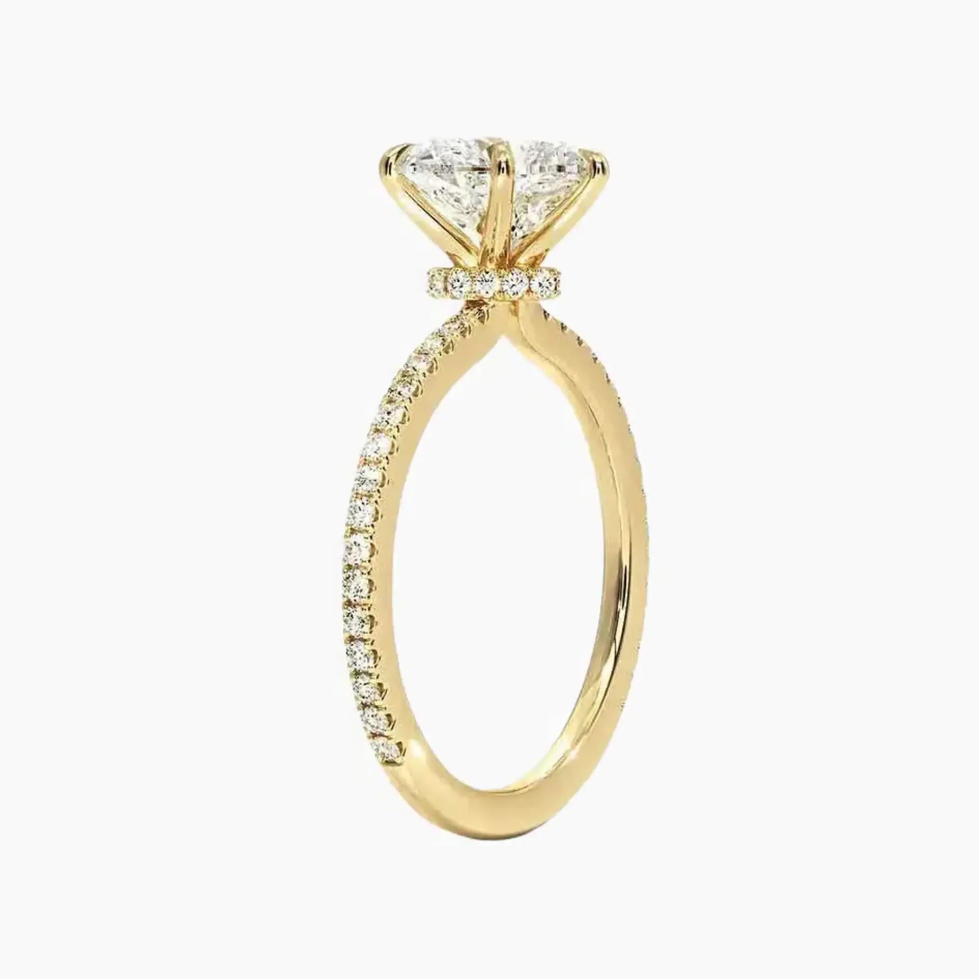 Adalia Heart Designer 2.5 Carat Lab Grown Diamond Engagement Ring in 14K Rose Gold