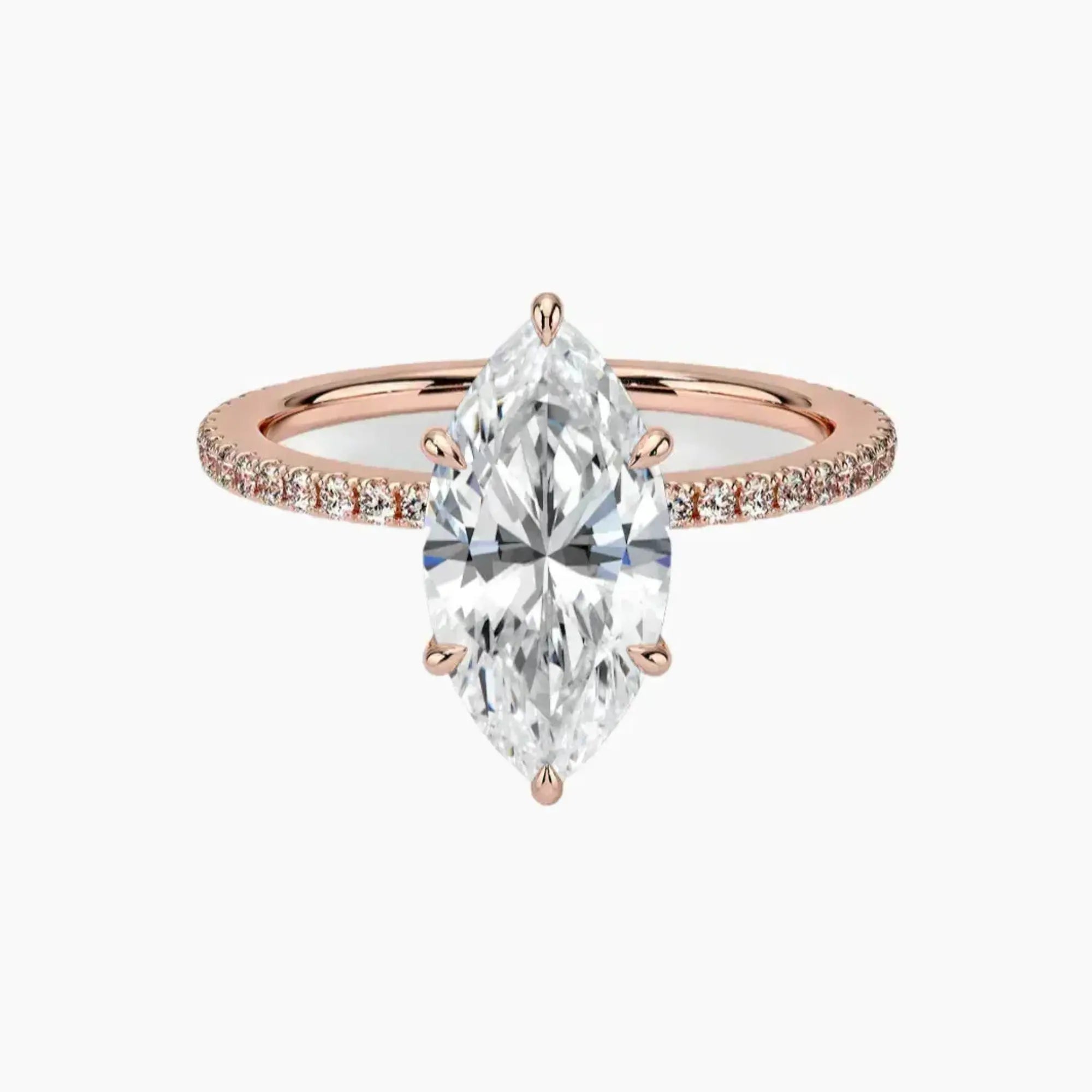 Adalia Marquise Designer 1 Carat Lab Grown Diamond Engagement Ring in 14K Rose Gold