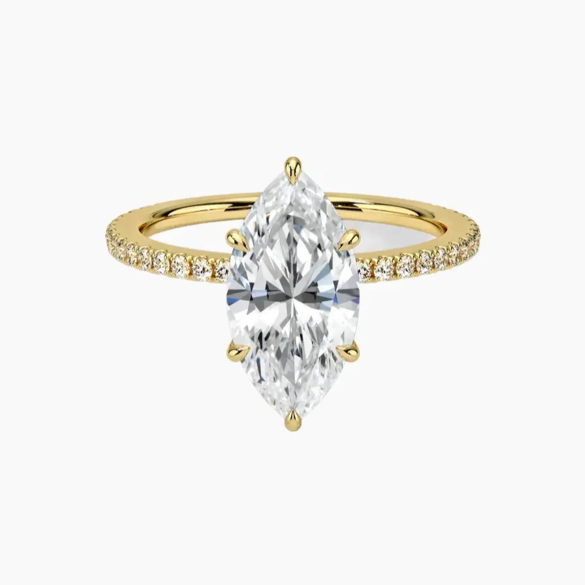 Adalia Marquise Designer 3 Carat Lab Grown Diamond Engagement Ring in 14K White Gold