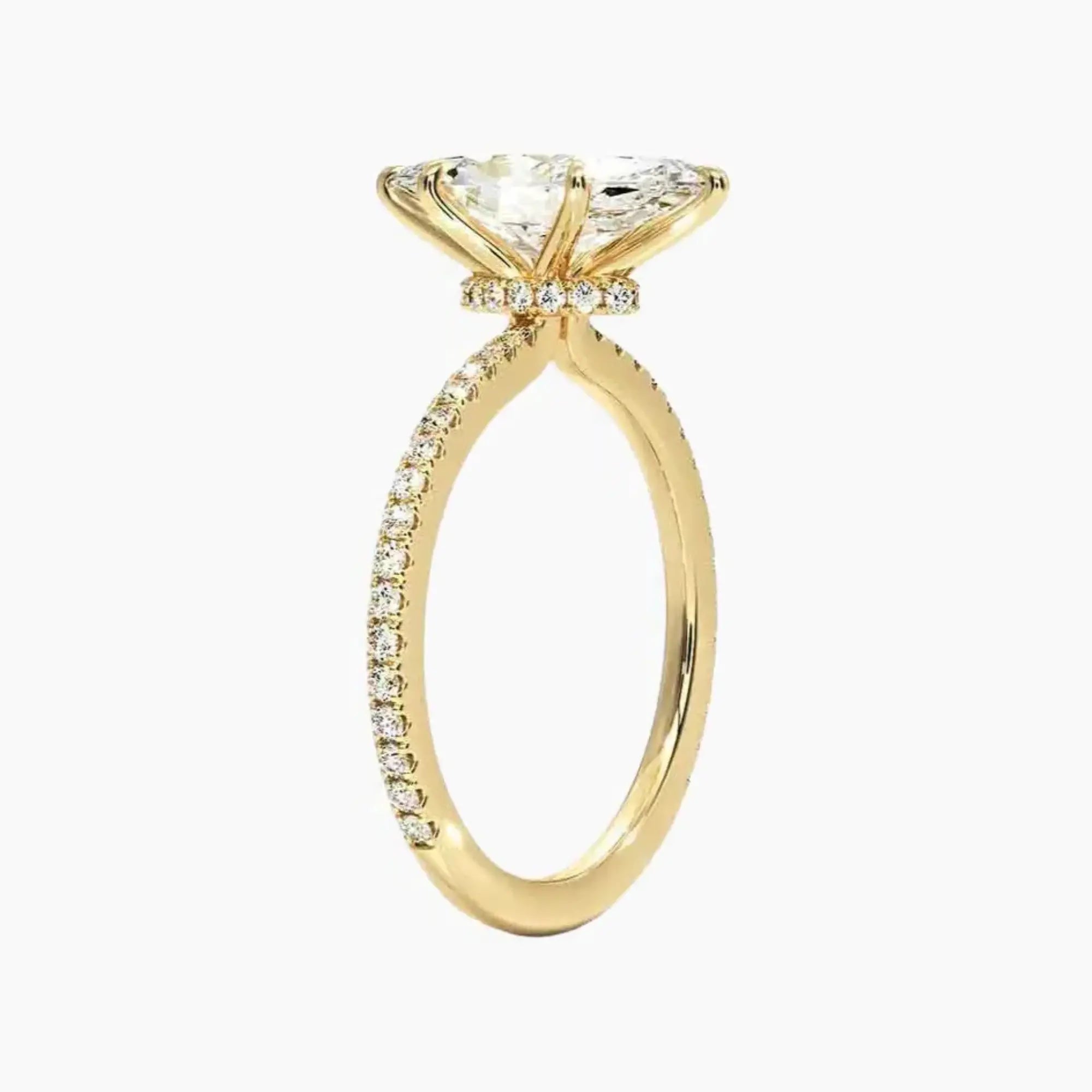 Adalia Marquise Designer 2 Carat Lab Grown Diamond Engagement Ring in 14K White Gold