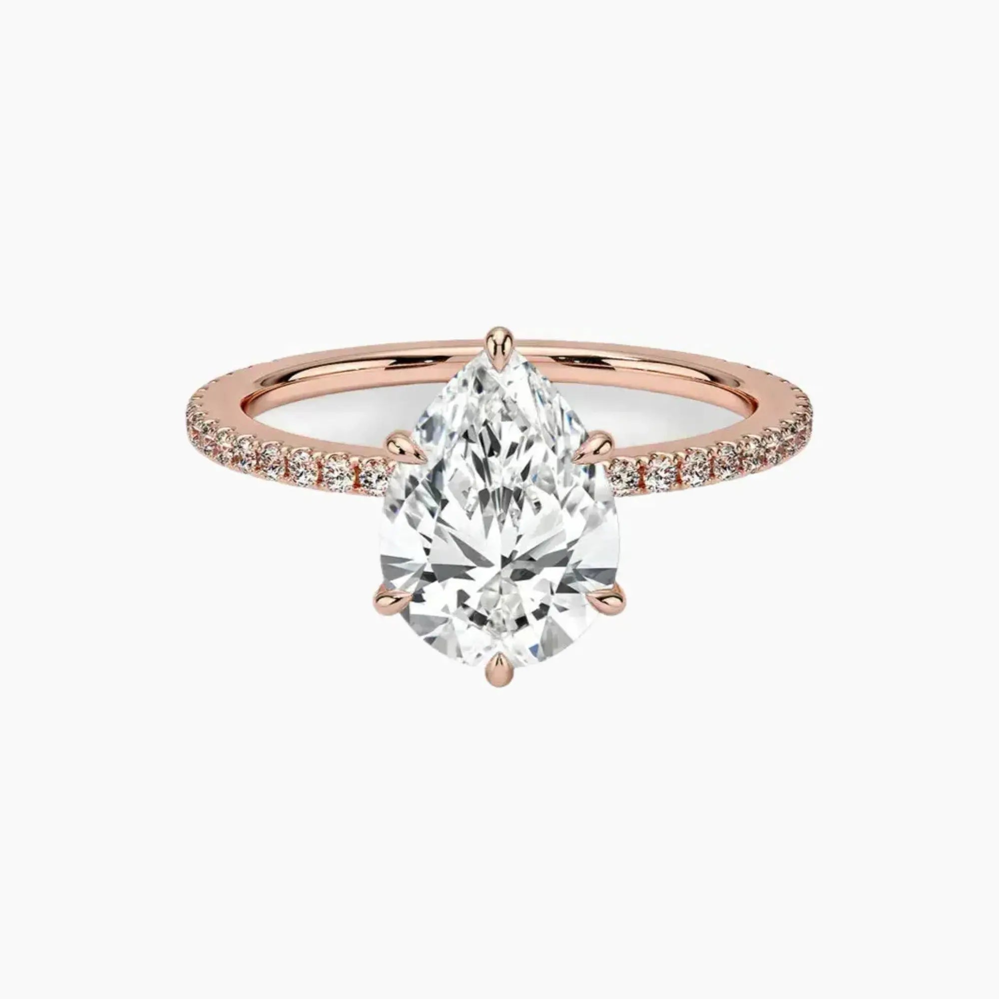 Adalia Pear Designer 1 Carat Lab Grown Diamond Engagement Ring in 14K Yellow Gold