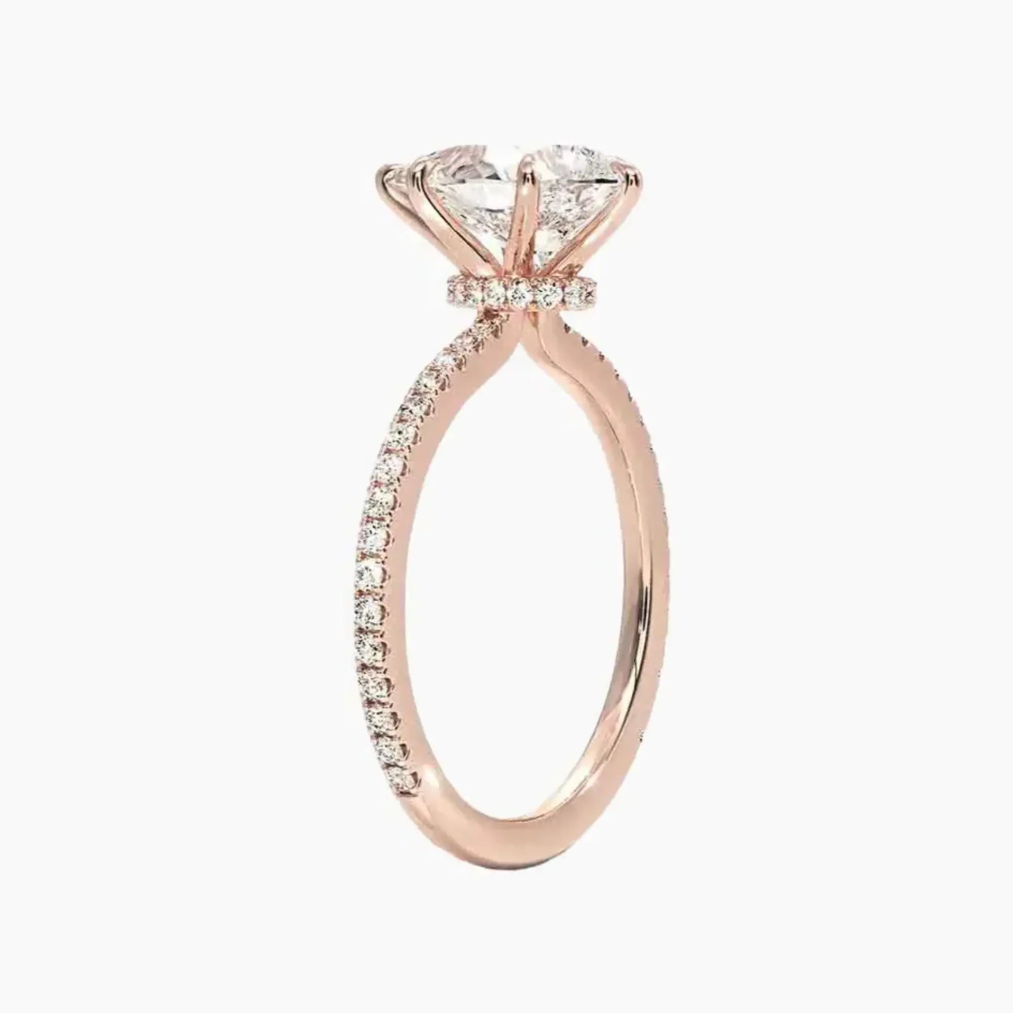 Adalia Pear Designer 1 Carat Lab Grown Diamond Engagement Ring in 18K Yellow Gold