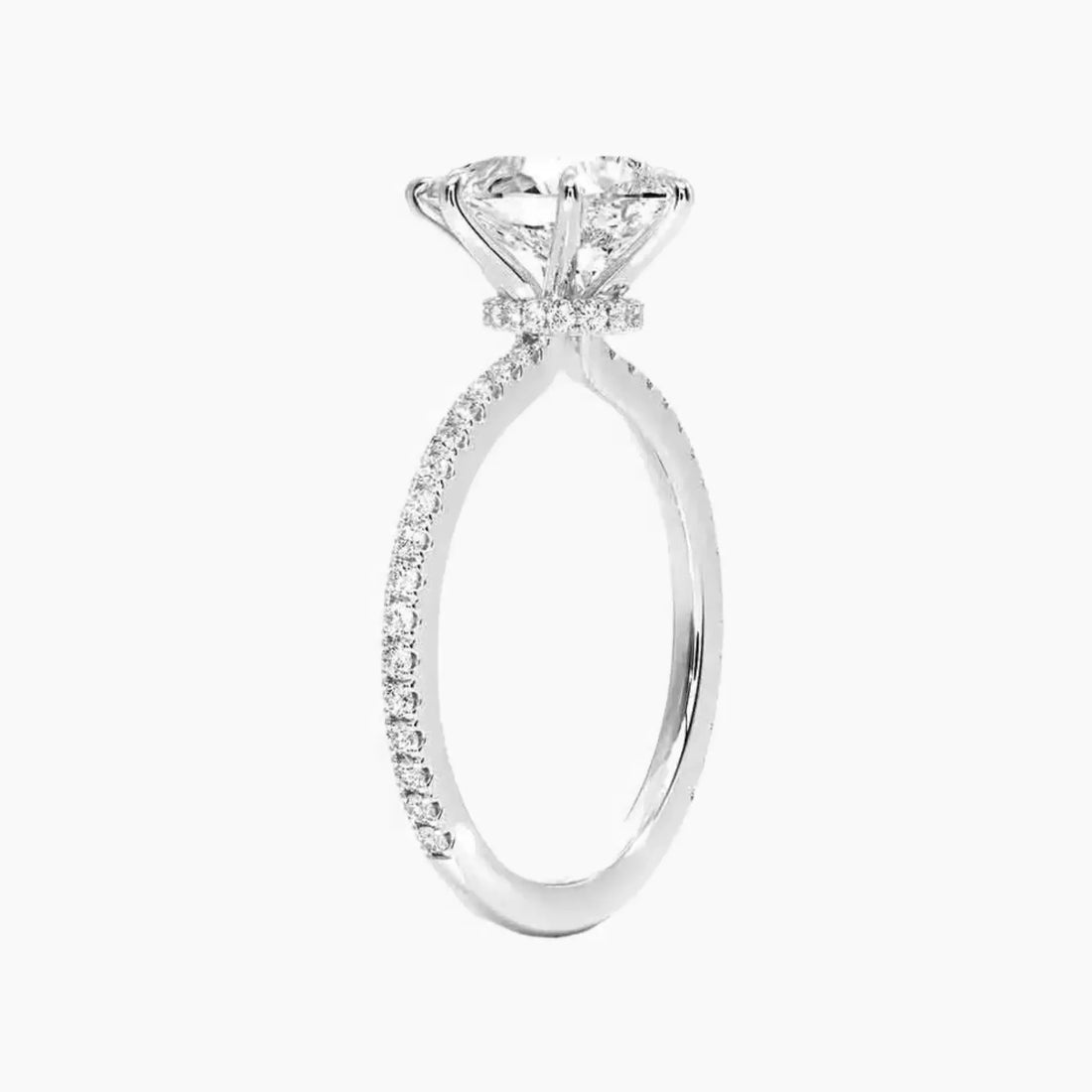 Adalia Pear Designer 2 Carat Lab Grown Diamond Engagement Ring in 14K White Gold
