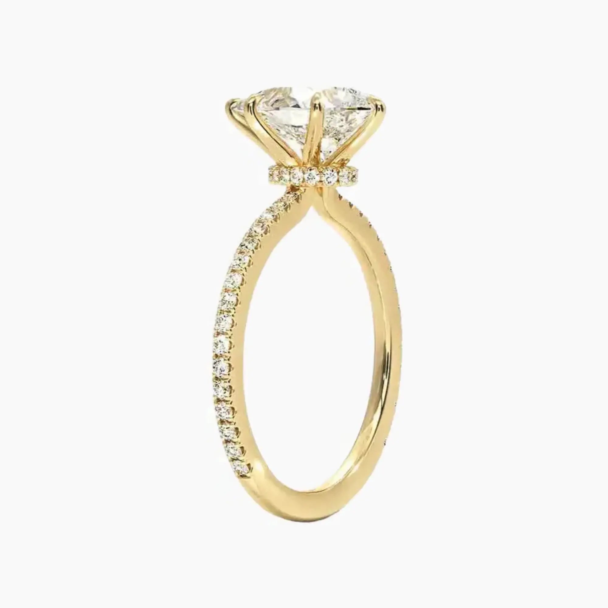 Adalia Pear Designer 2.5 Carat Lab Grown Diamond Engagement Ring in 18K White Gold