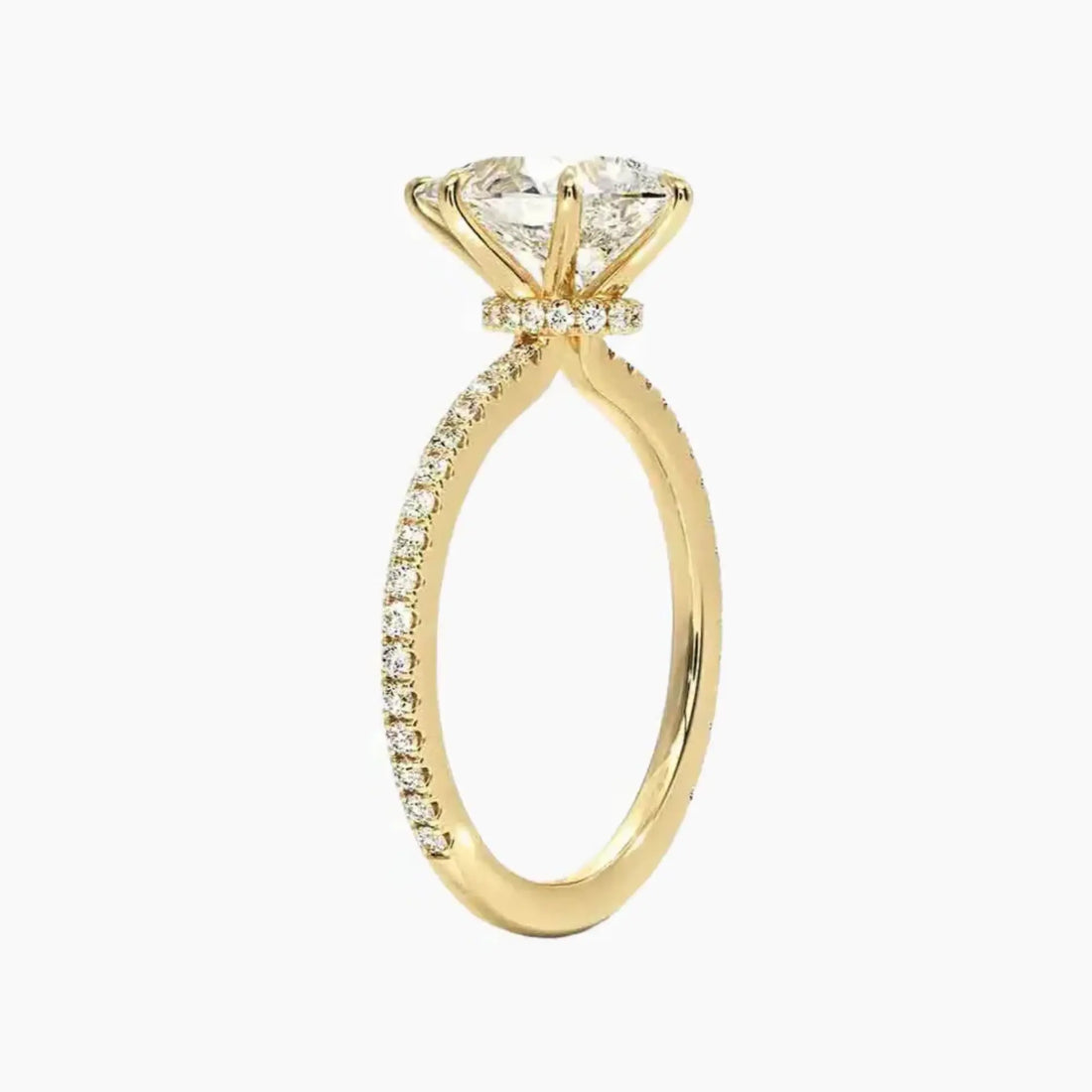 Adalia Pear Designer 2 Carat Lab Grown Diamond Engagement Ring in 14K Rose Gold