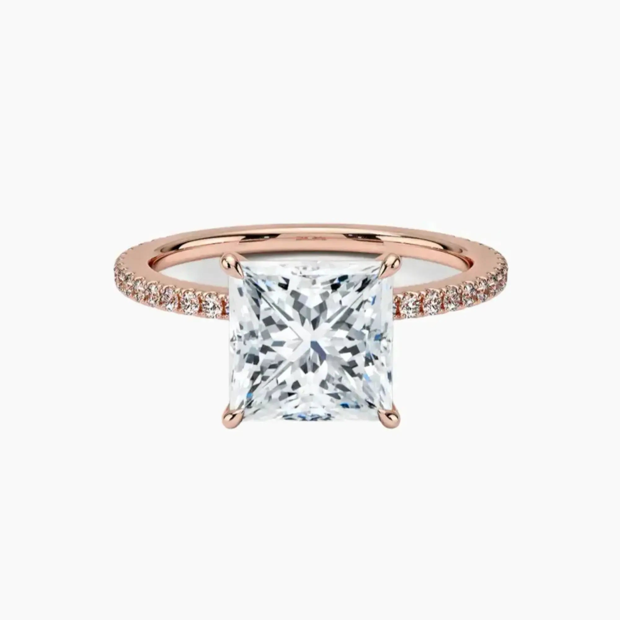 Adalia Princess Designer Diamond Ring Setting in 18K White Gold