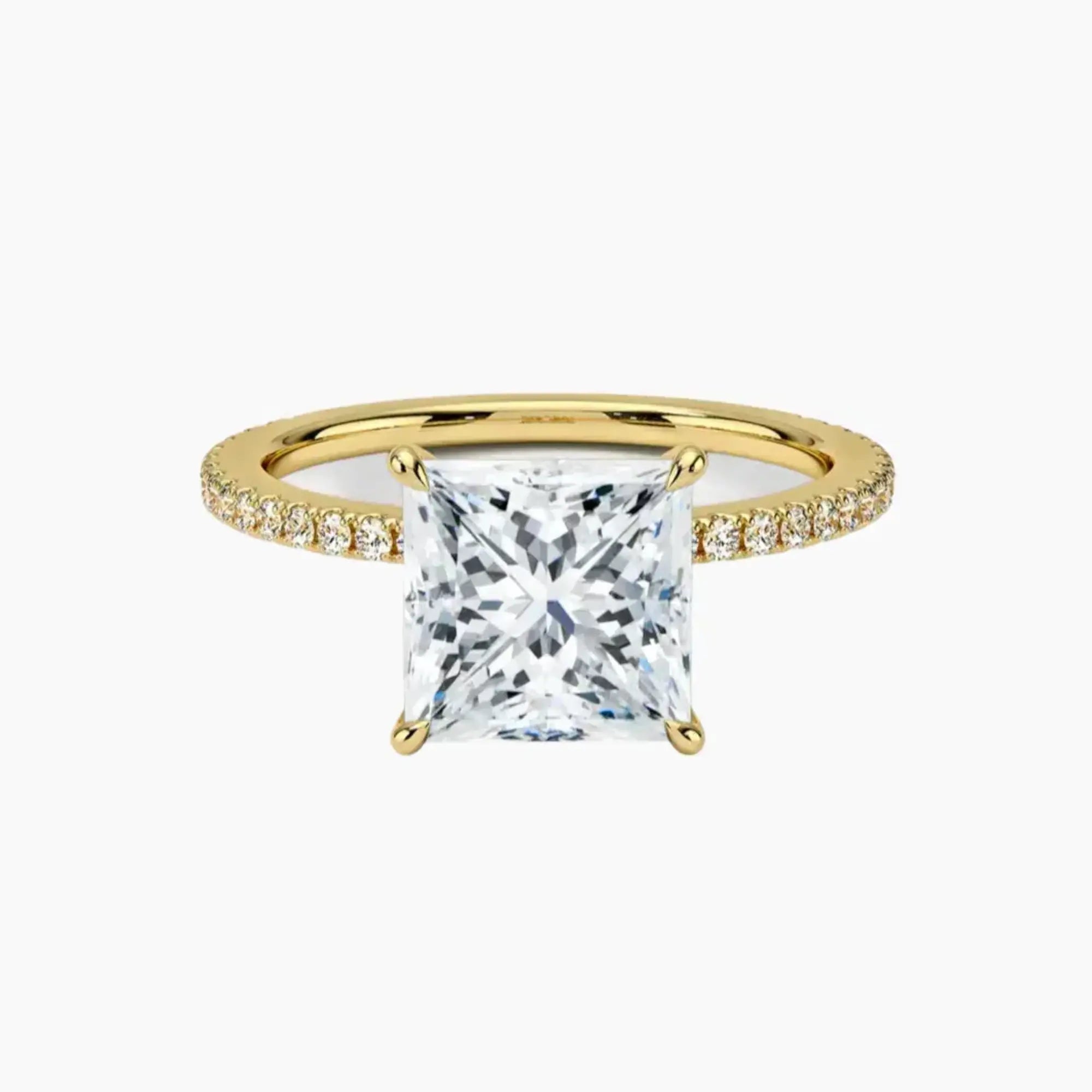 Adalia Princess Designer 2 Carat Lab Grown Diamond Engagement Ring in 14K Yellow Gold