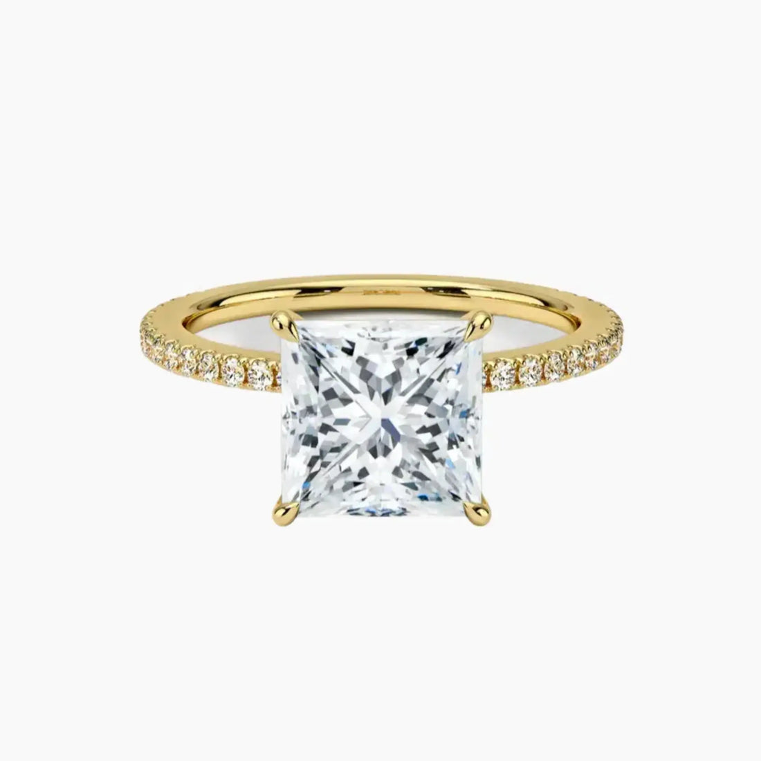 Adalia Princess Designer 1.5 Carat Lab Grown Diamond Engagement Ring in 18K Yellow Gold