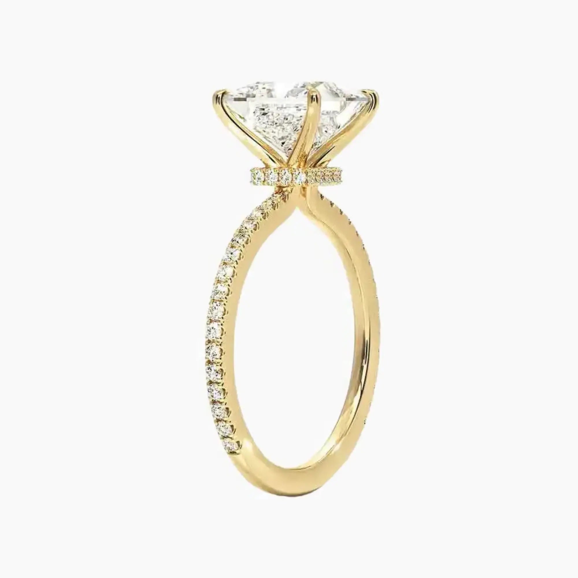 Adalia Princess Designer Diamond Ring Setting in 18K White Gold