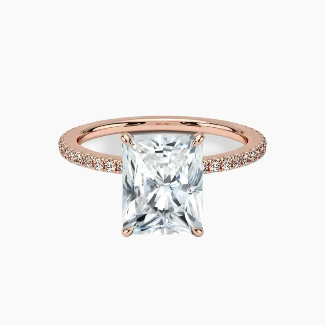 Adalia Radiant Designer 2.5 Carat Lab Grown Diamond Engagement Ring in 18K Rose Gold