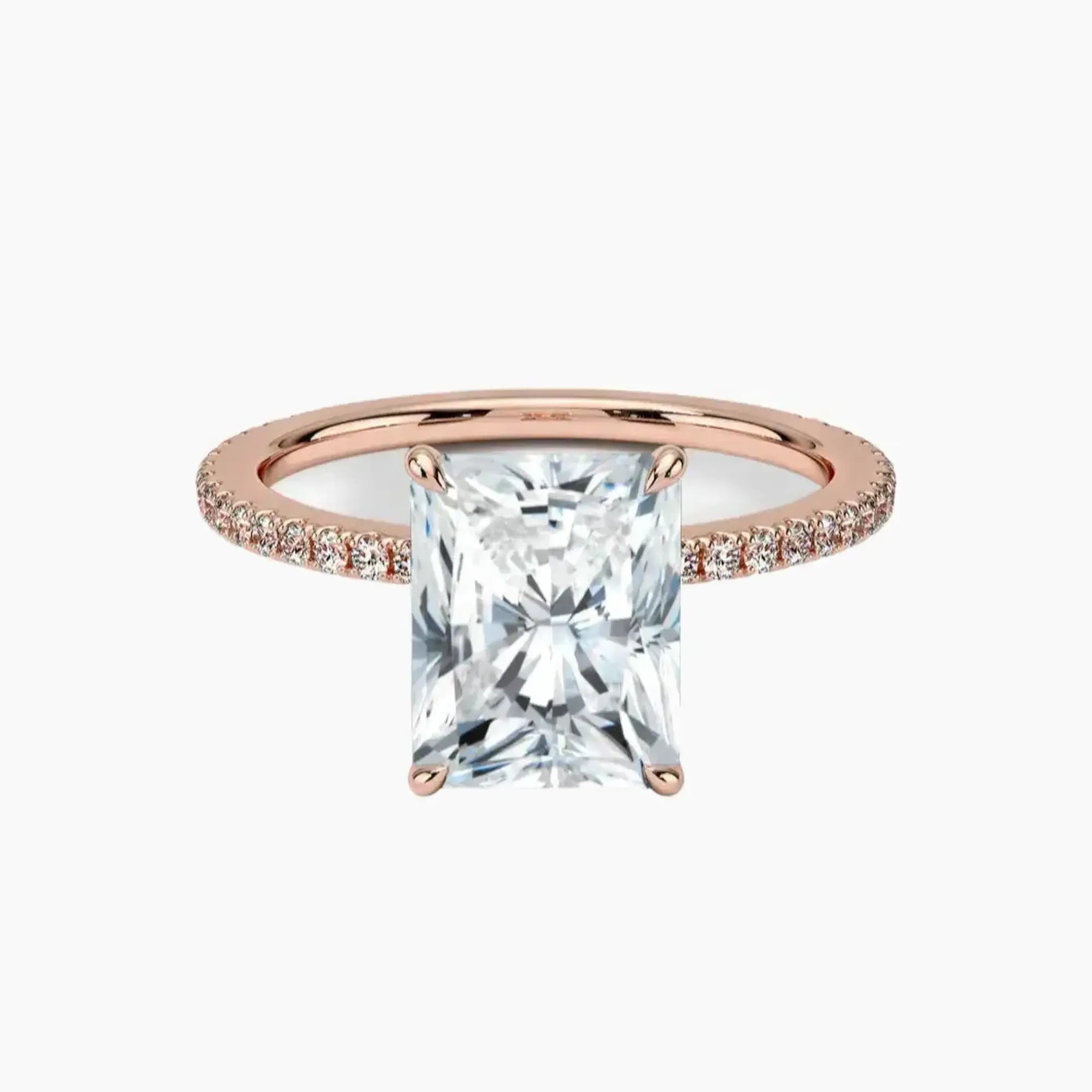 Adalia Radiant Designer 1 Carat Lab Grown Diamond Engagement Ring in 18K Rose Gold