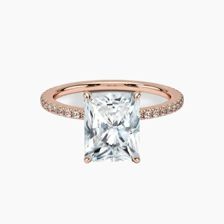 Adalia Radiant Designer 1 Carat Lab Grown Diamond Engagement Ring in 18K Rose Gold