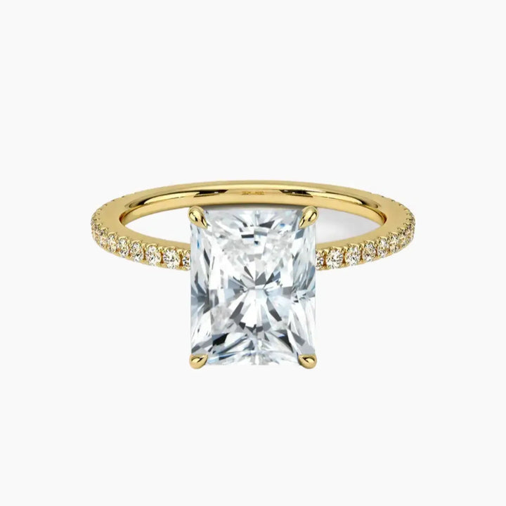 Adalia Radiant Designer 1.5 Carat Lab Grown Diamond Engagement Ring in 14K Yellow Gold