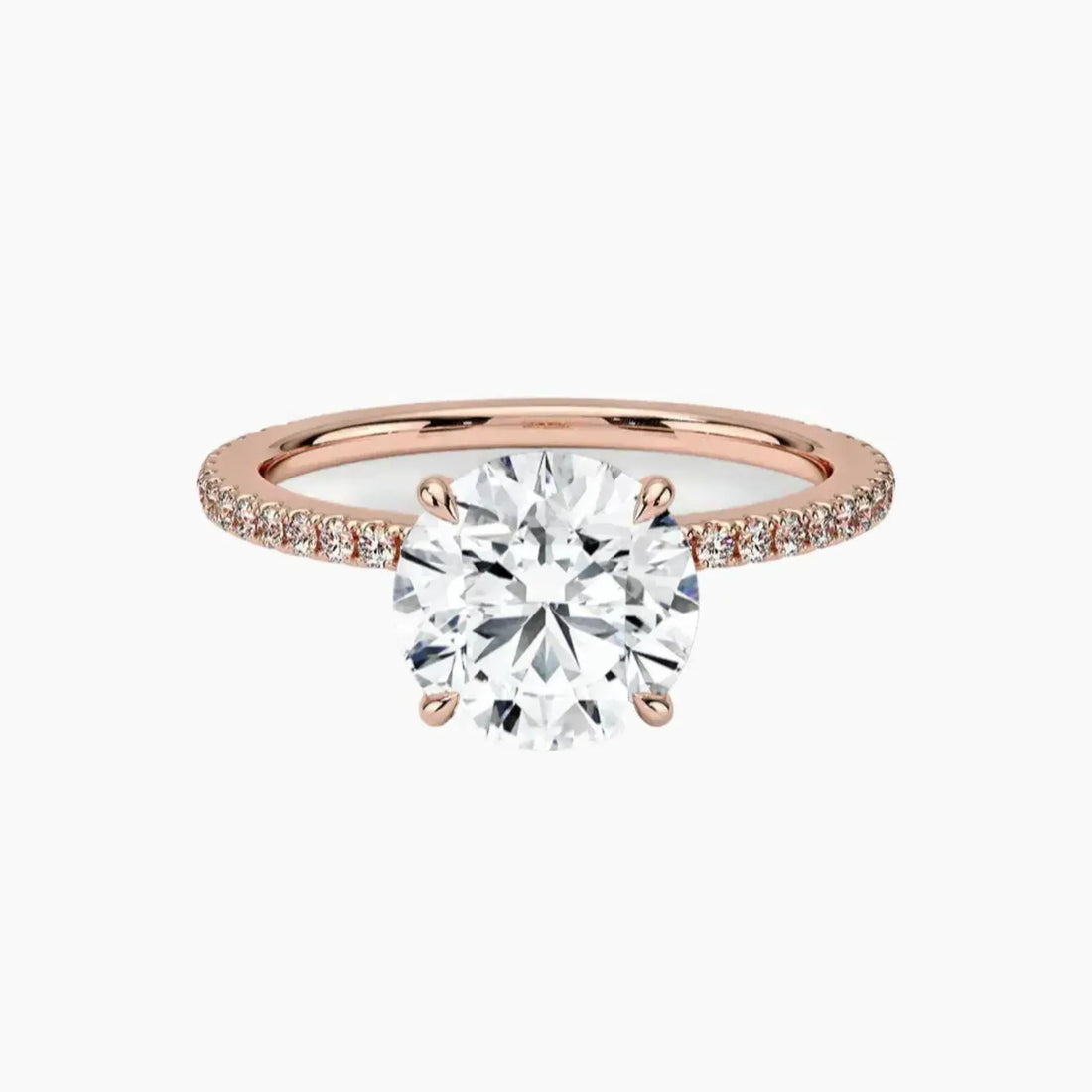 Adalia Round Designer 1 Carat Lab Grown Diamond Engagement Ring in 14K White Gold