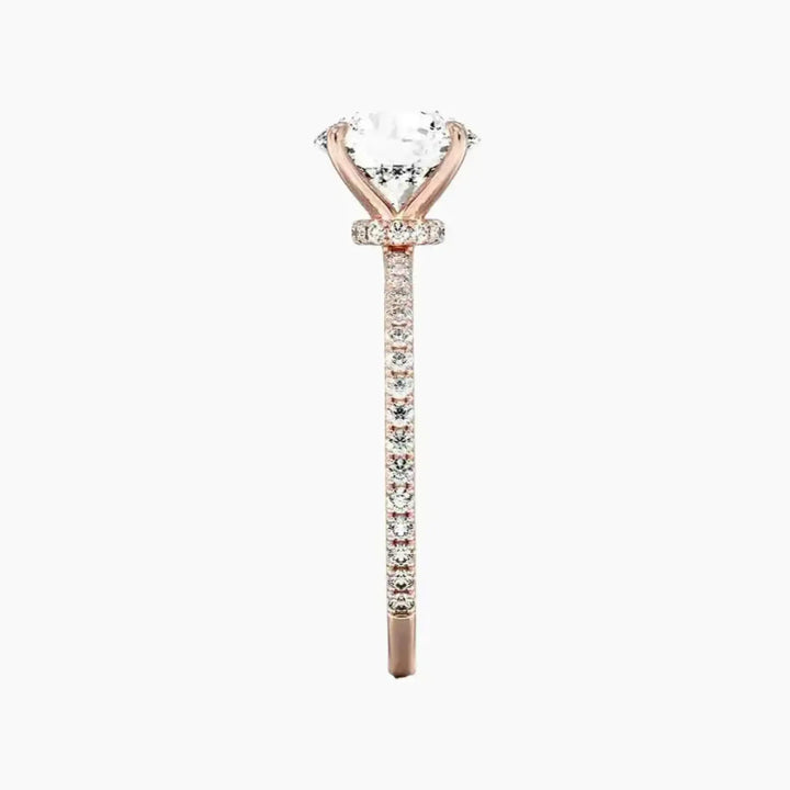 Adalia Round Designer 2.5 Carat Lab Grown Diamond Engagement Ring in 18K Yellow Gold