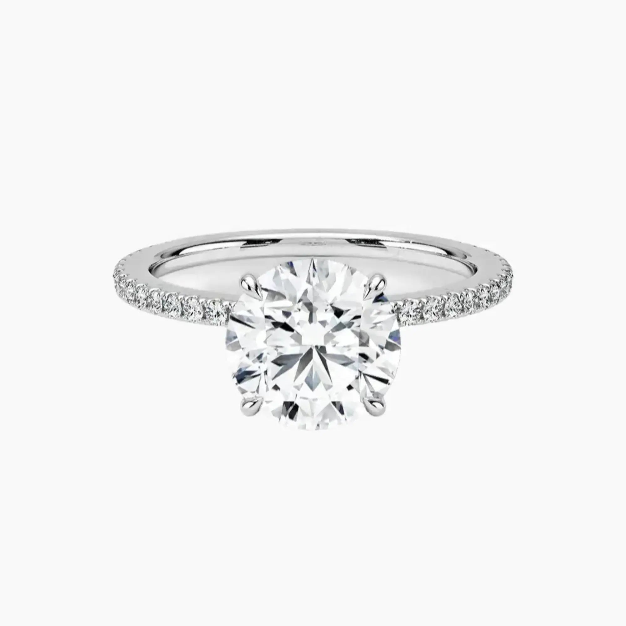 Adalia Round Designer 3 Carat Lab Grown Diamond Engagement Ring in 18K Rose Gold