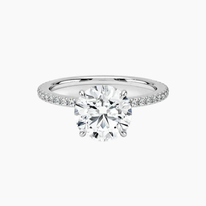 Adalia Round Designer 1.5 Carat Lab Grown Diamond Engagement Ring in 14K White Gold