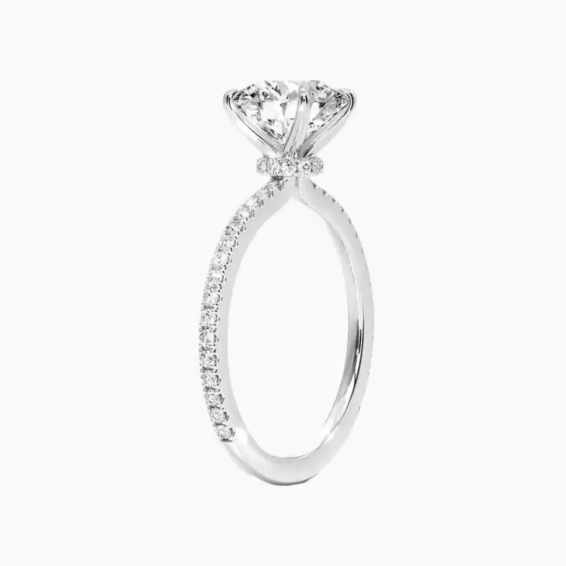 Adalia Round Designer 2 Carat Lab Grown Diamond Engagement Ring in 18K Yellow Gold