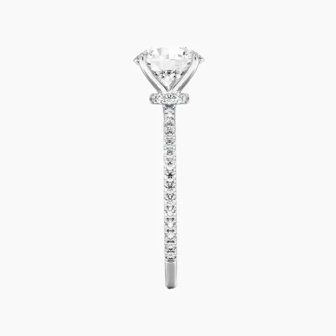 Adalia Round Designer Diamond Ring Setting in 14K White Gold