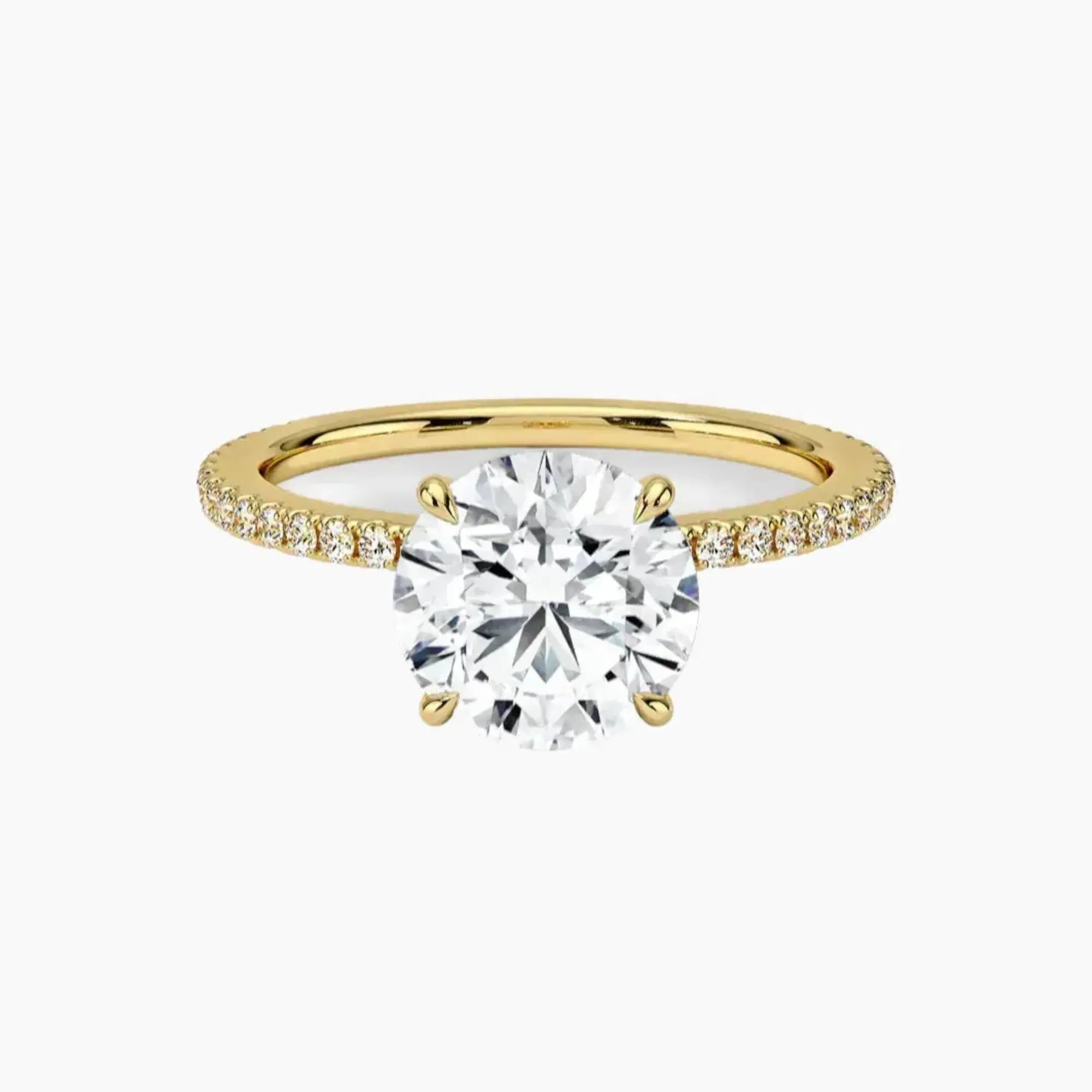 Adalia Round Designer 3 Carat Lab Grown Diamond Engagement Ring in 18K Rose Gold