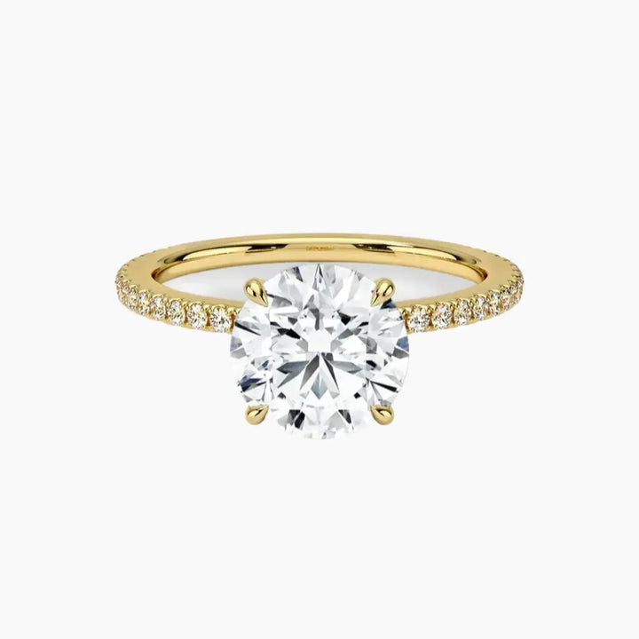 Adalia Round Designer 2.5 Carat Lab Grown Diamond Engagement Ring in 18K Yellow Gold