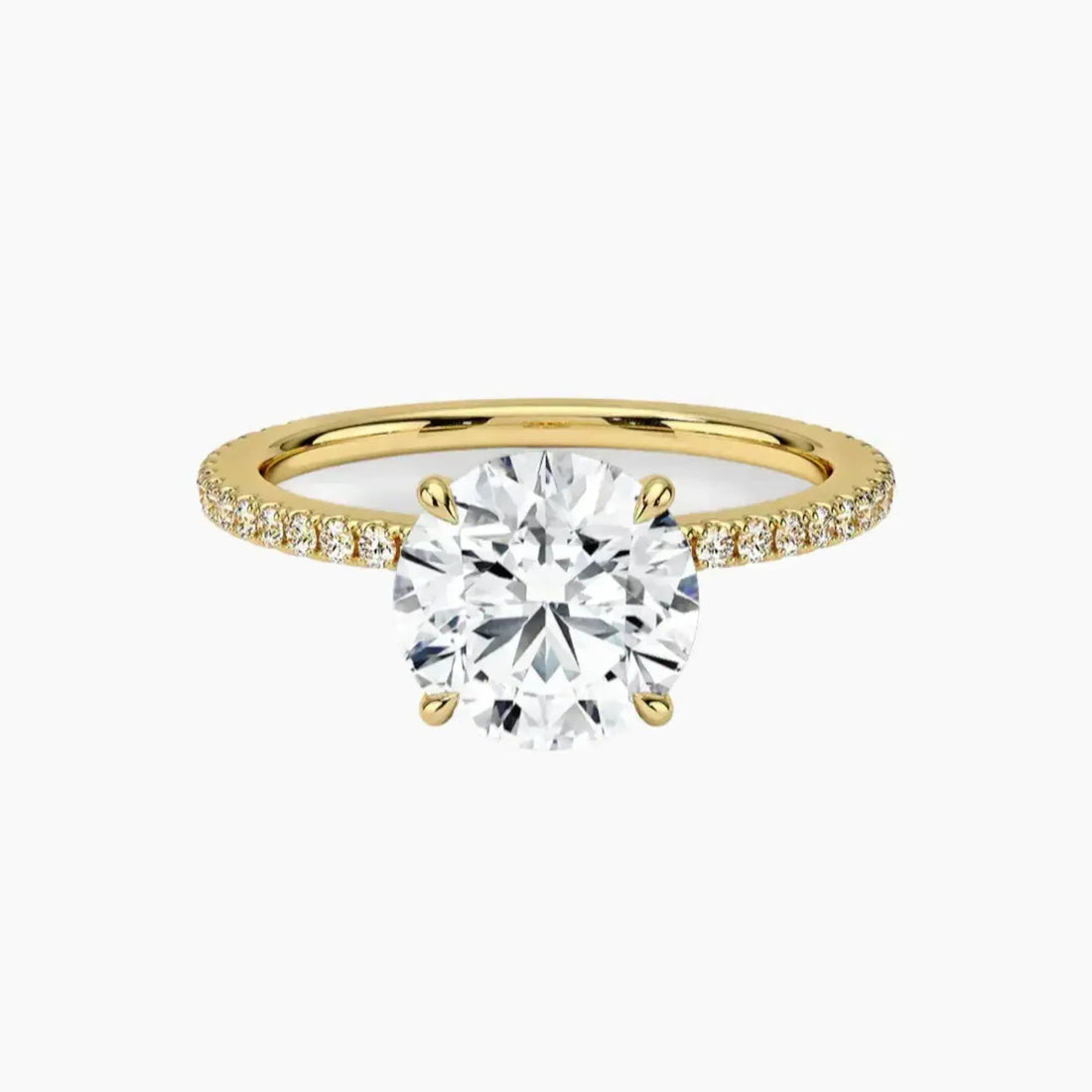 Adalia Round Designer 1.5 Carat Lab Grown Diamond Engagement Ring in 14K Yellow Gold
