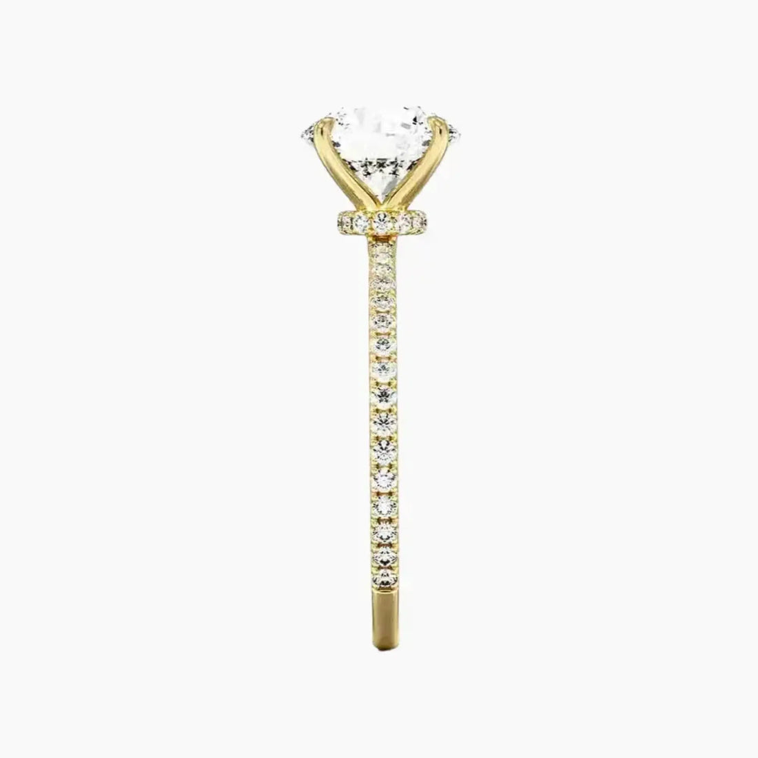 Adalia Round Designer Diamond Ring Setting in 18K Yellow Gold