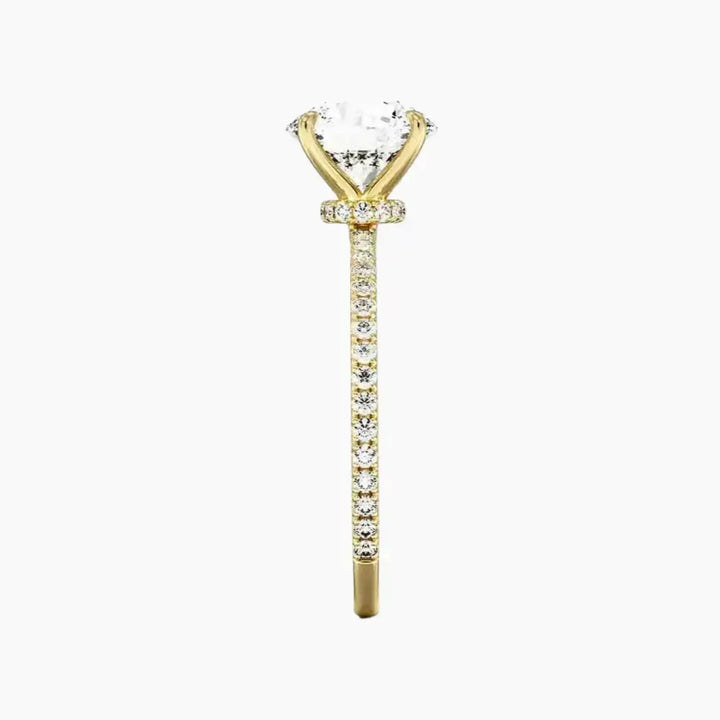 Adalia Round Designer 1 Carat Lab Grown Diamond Engagement Ring in 14K Rose Gold