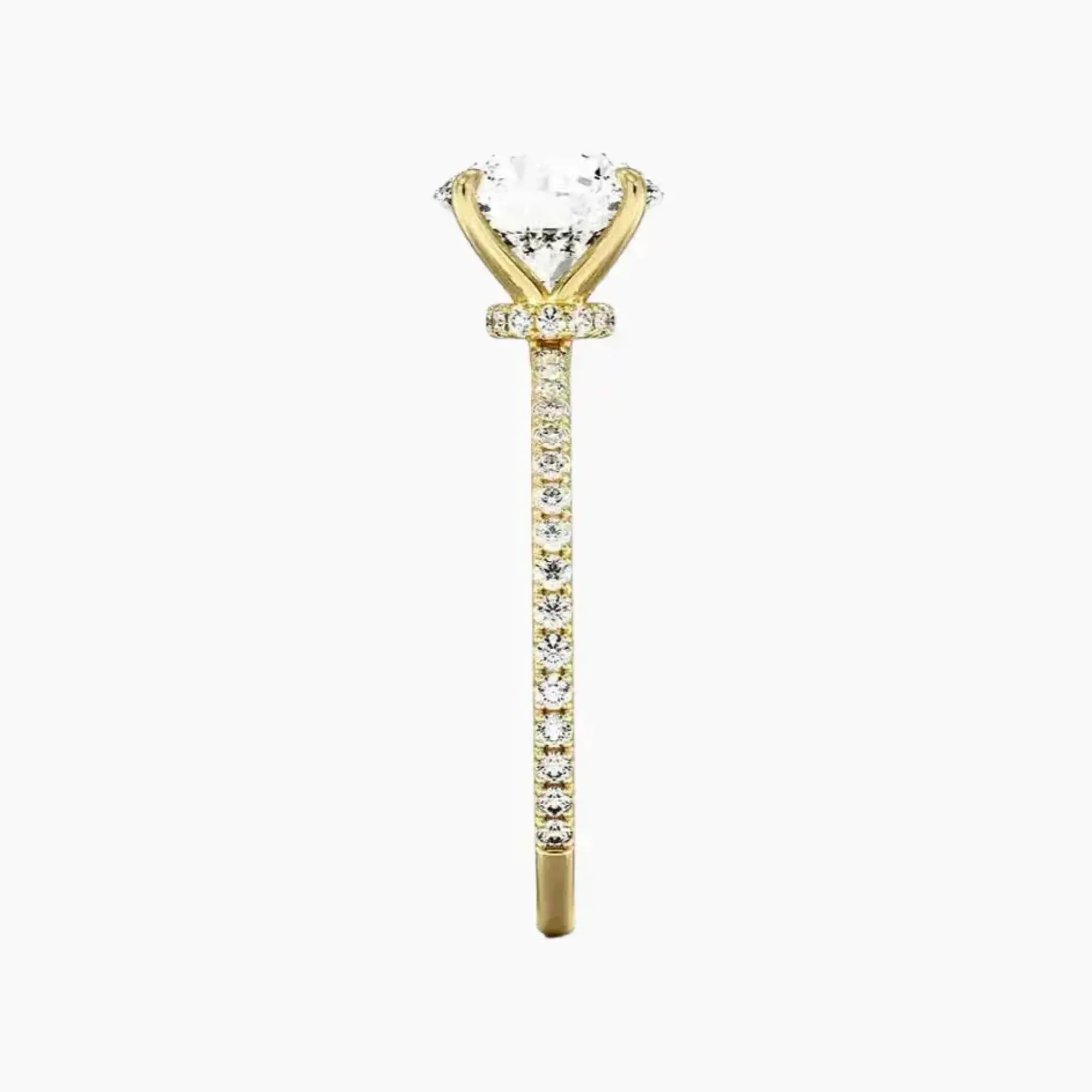 Adalia Round Designer 1.5 Carat Lab Grown Diamond Engagement Ring in 14K Yellow Gold