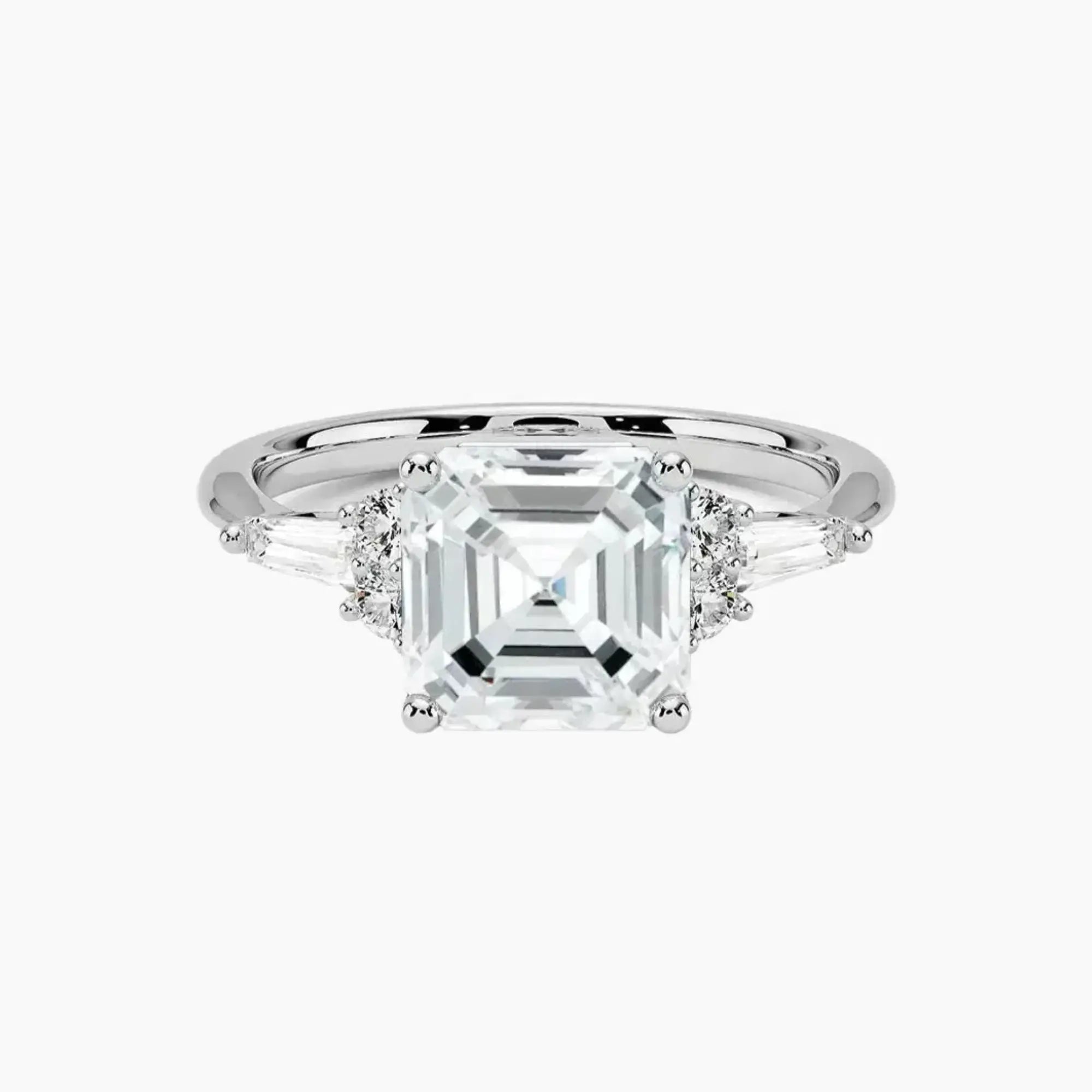 Jovana Asscher Designer 3 Carat Lab Grown Diamond Engagement Ring in 14K Yellow Gold