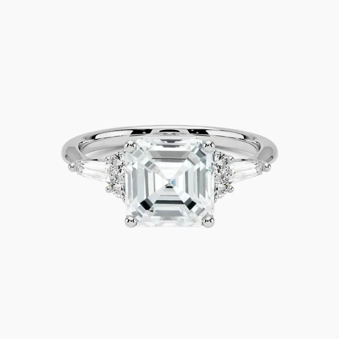 Jovana Asscher Designer 2 Carat Lab Grown Diamond Engagement Ring in 18K Rose Gold