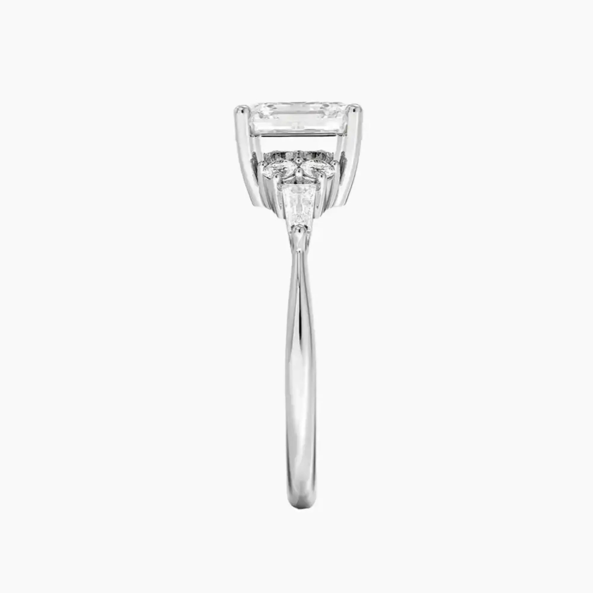 Jovana Asscher Designer 3 Carat Lab Grown Diamond Engagement Ring in 18K White Gold