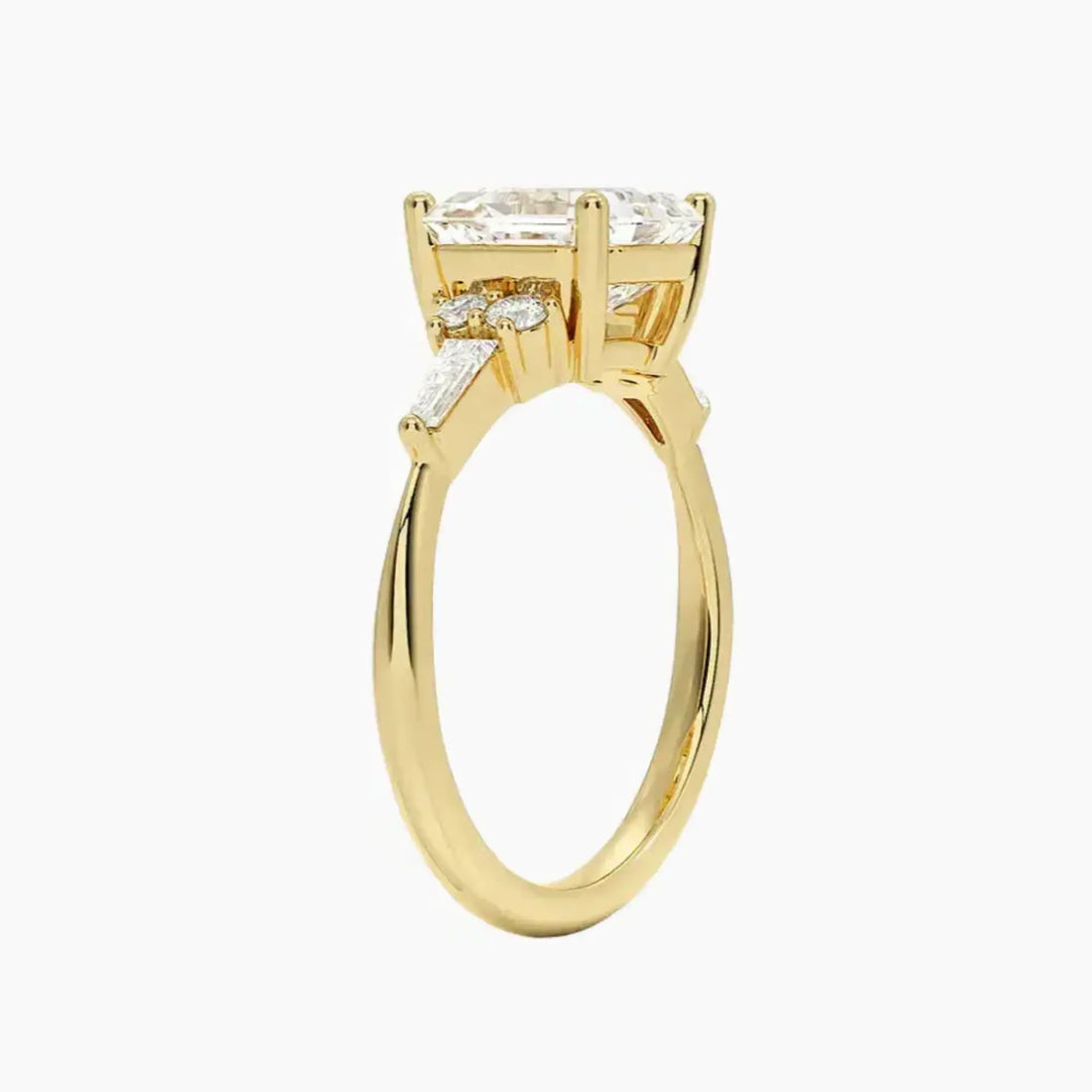 Jovana Asscher Designer 2 Carat Lab Grown Diamond Engagement Ring in 14K Rose Gold