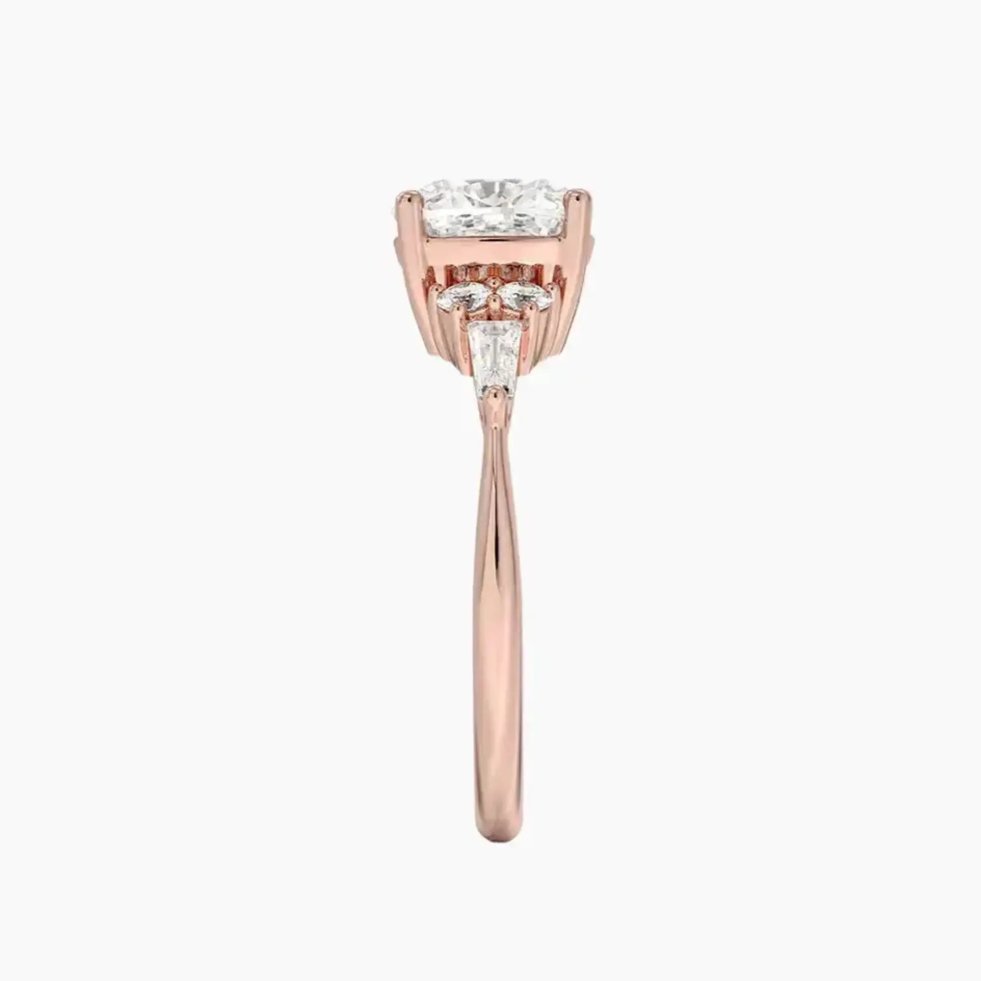 Jovana Cushion Designer Diamond Ring Setting in 14K Yellow Gold