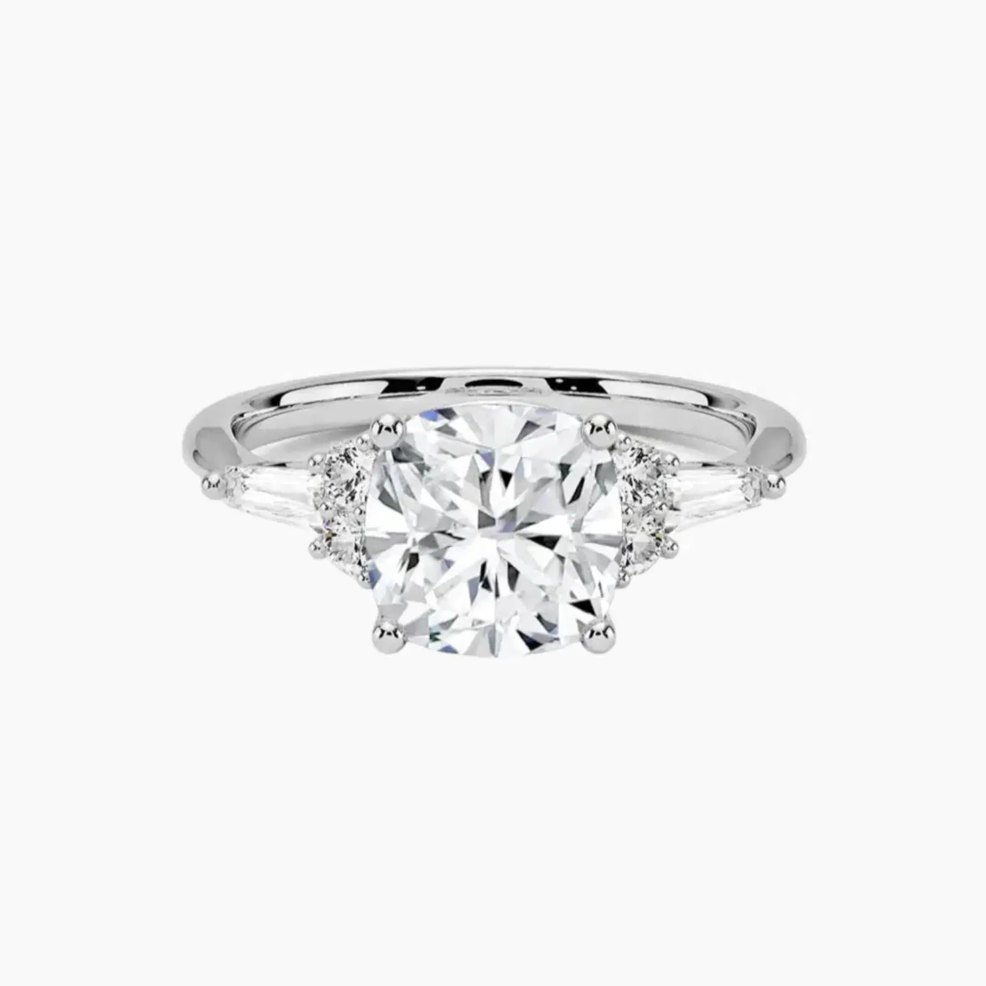 Jovana Cushion Designer 1.5 Carat Lab Grown Diamond Engagement Ring in 18K White Gold