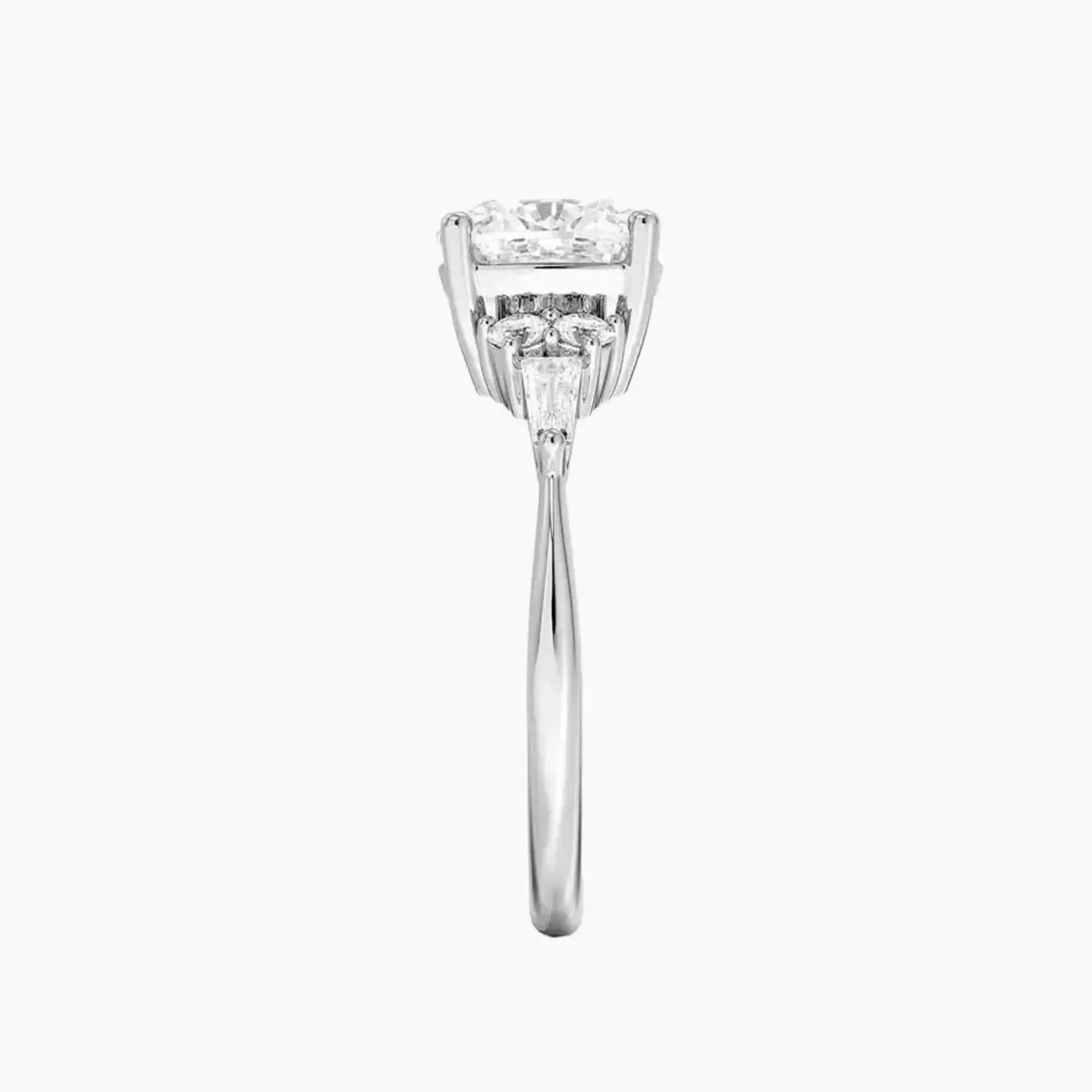 Jovana Cushion Designer 3 Carat Lab Grown Diamond Engagement Ring in 18K Rose Gold