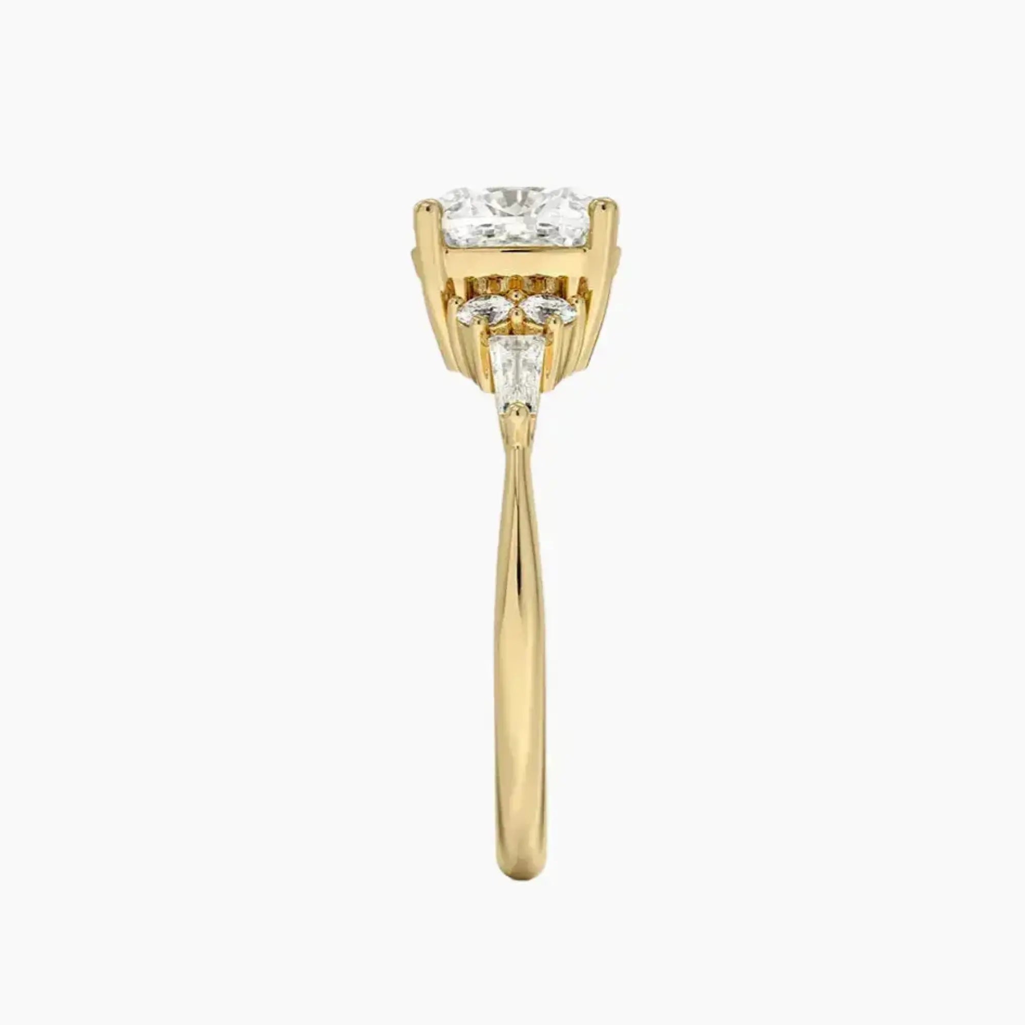 Jovana Cushion Designer 3 Carat Lab Grown Diamond Engagement Ring in 18K White Gold