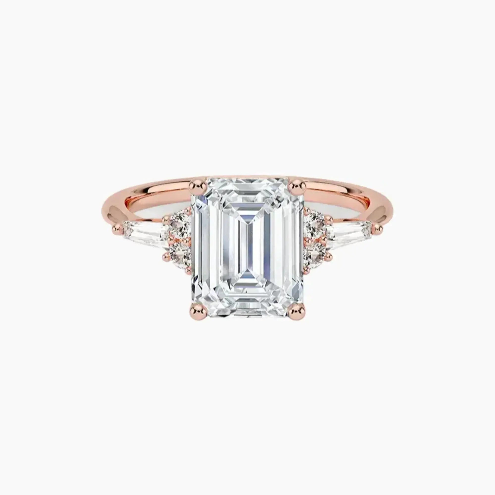 Jovana Emerald Designer 1 Carat Lab Grown Diamond Engagement Ring in 14K Yellow Gold