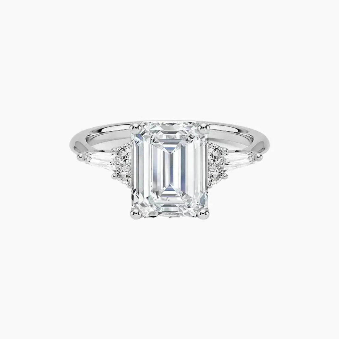 Jovana Emerald Designer 1.5 Carat Lab Grown Diamond Engagement Ring in 18K White Gold