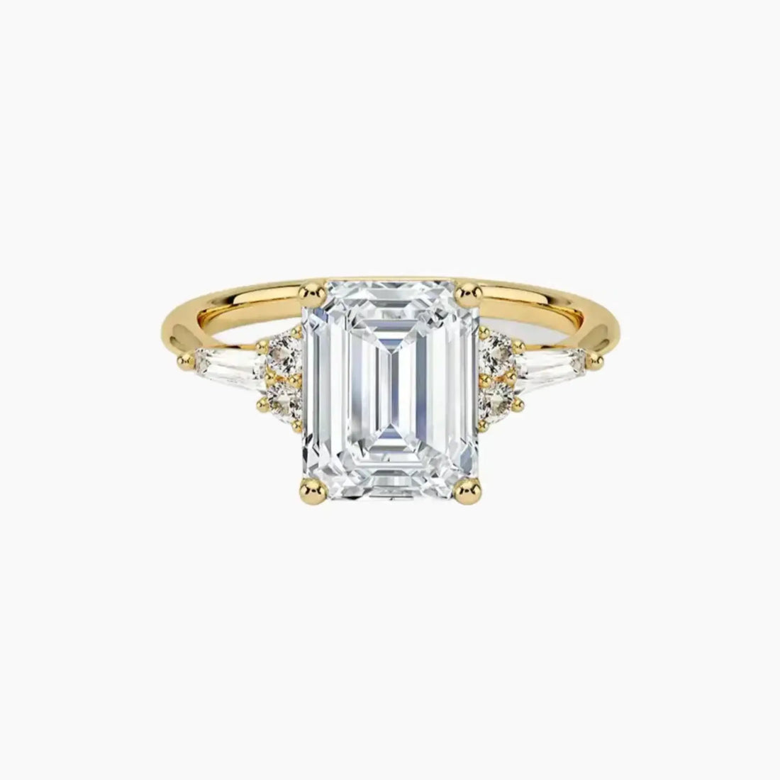 Jovana Emerald Designer 1.5 Carat Lab Grown Diamond Engagement Ring in 14K White Gold