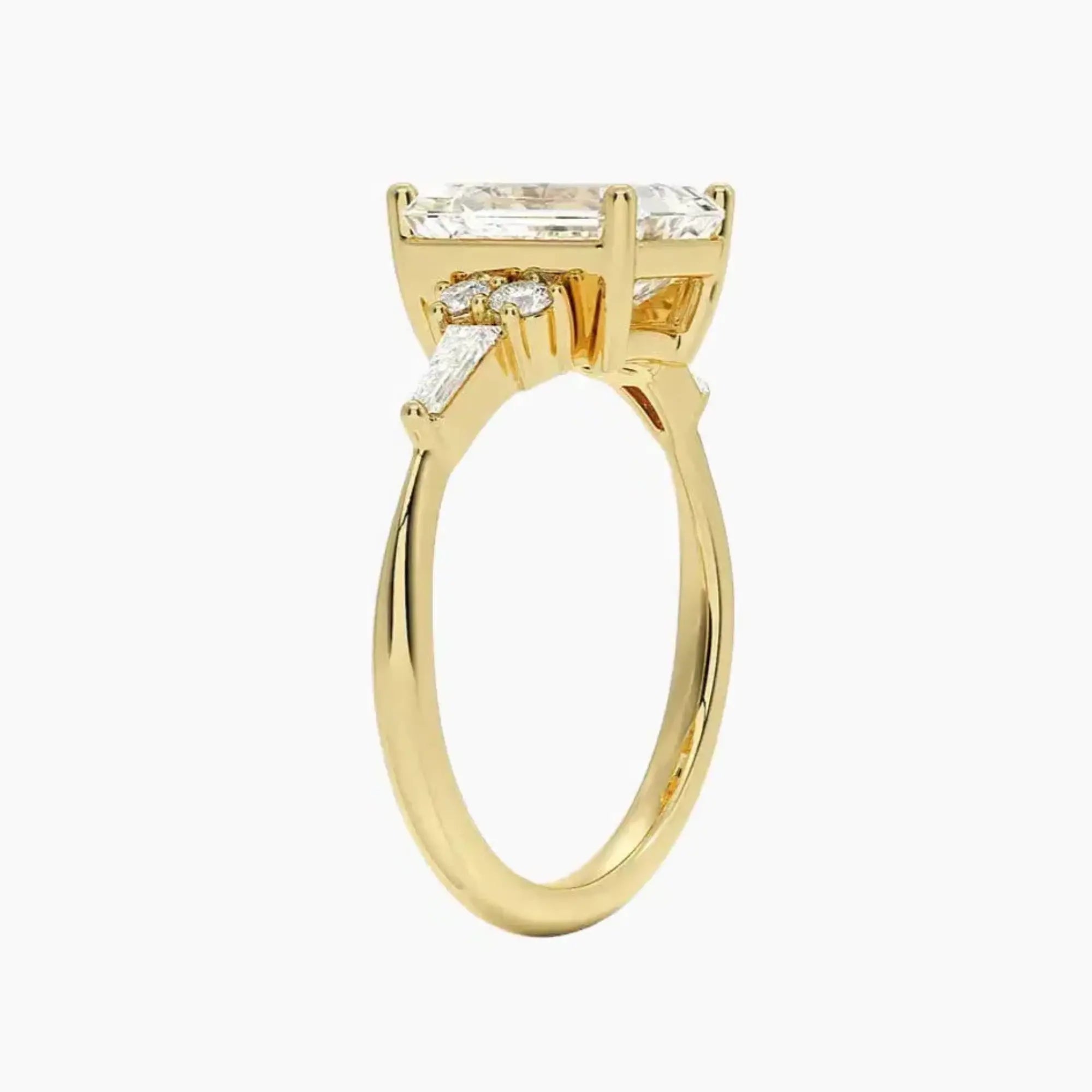 Jovana Emerald Designer 2.5 Carat Lab Grown Diamond Engagement Ring in 18K Rose Gold