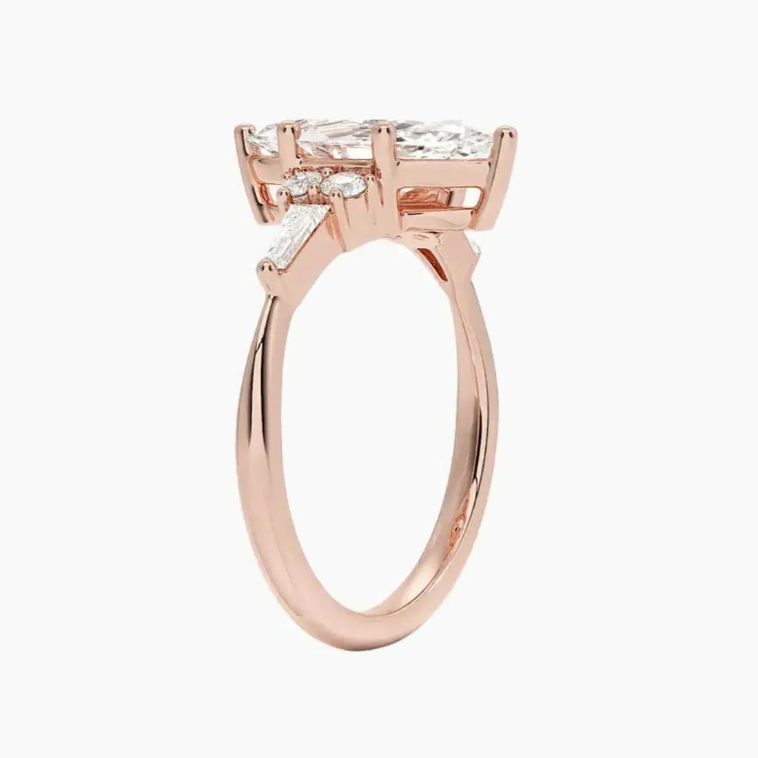Jovana Marquise Designer 3 Carat Lab Grown Diamond Engagement Ring in 14K Rose Gold